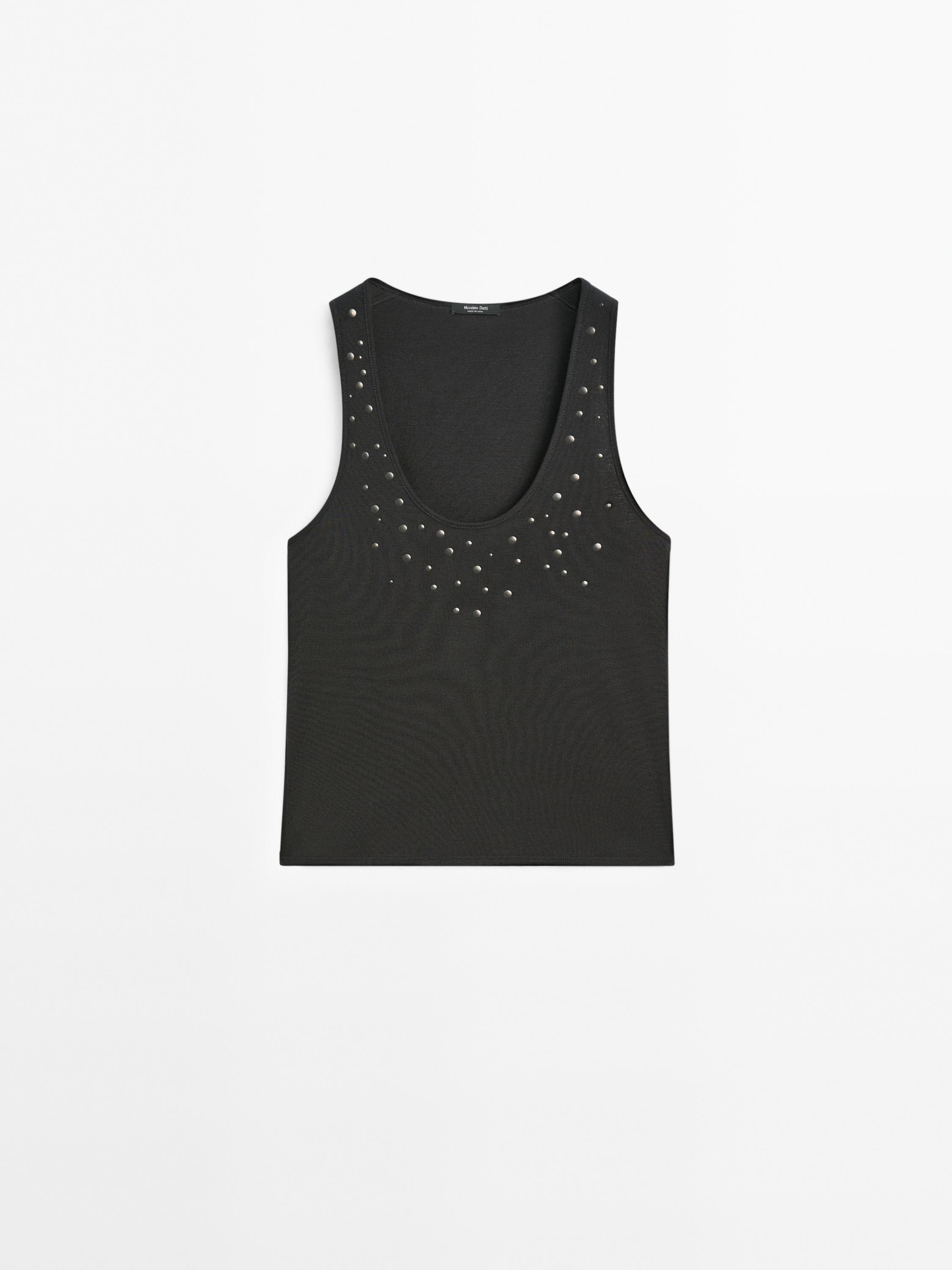 Halter top with studs