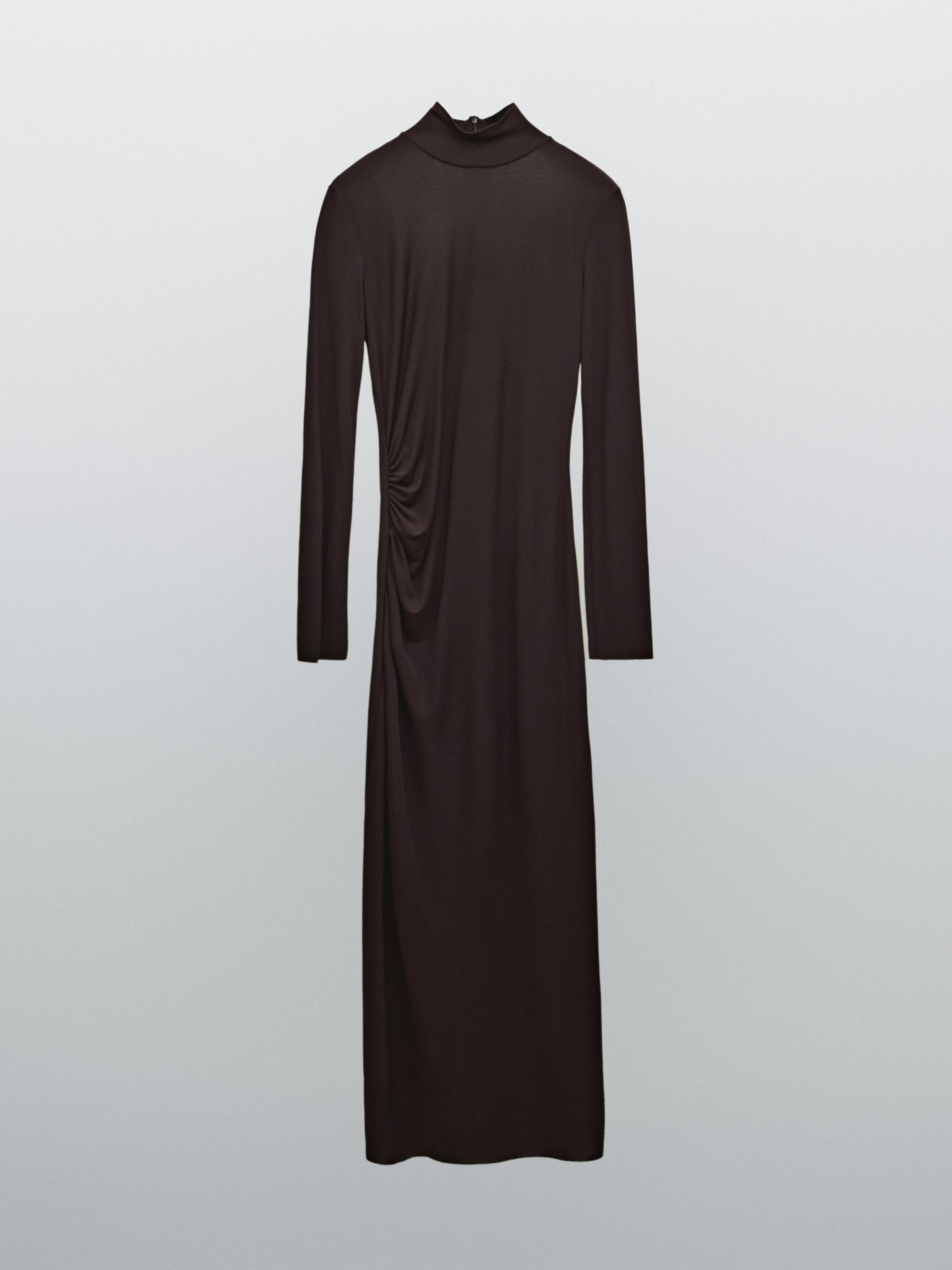 Long sleeve midi dress with gathered detail - Studio