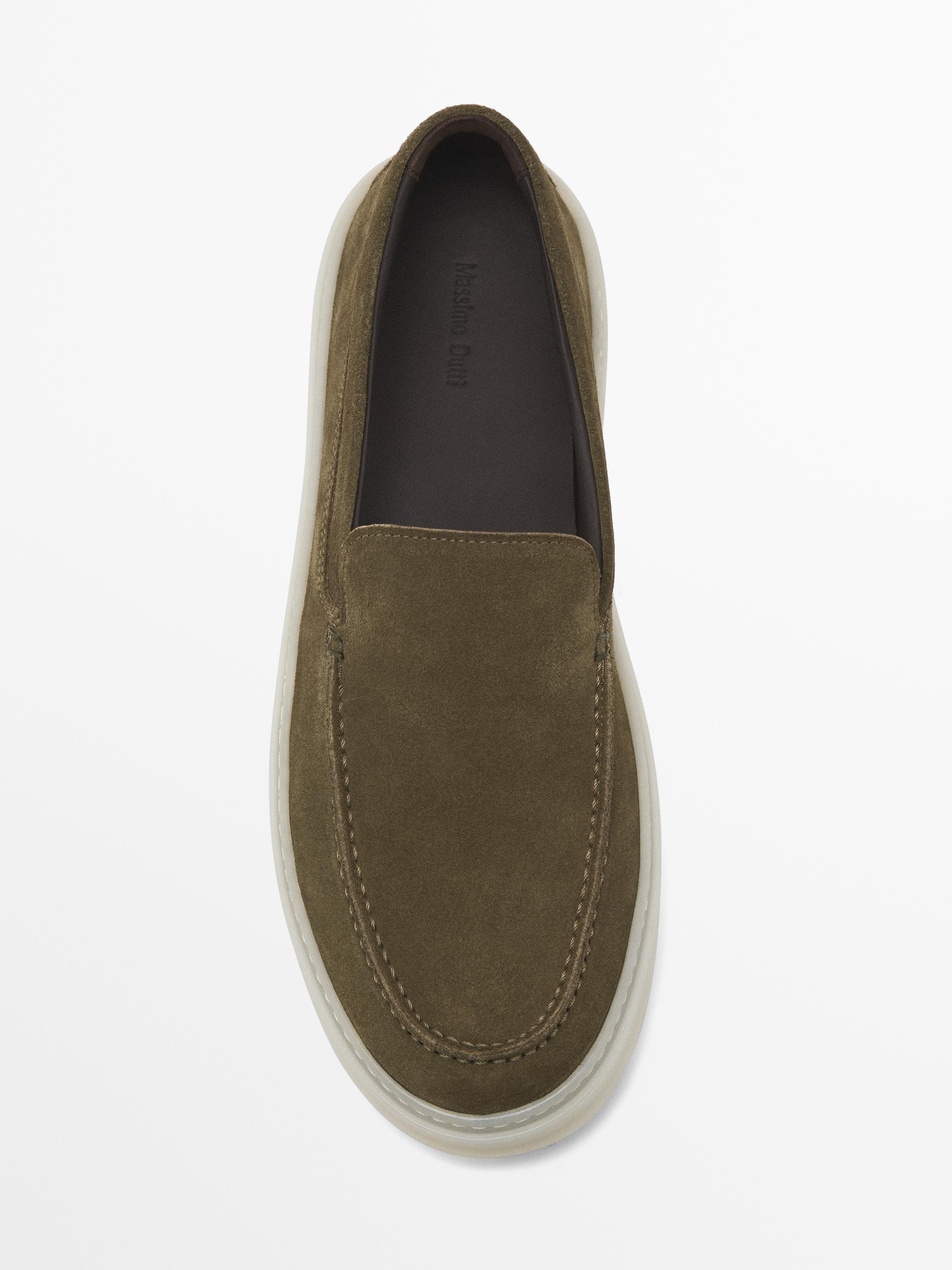 Split leather loafers