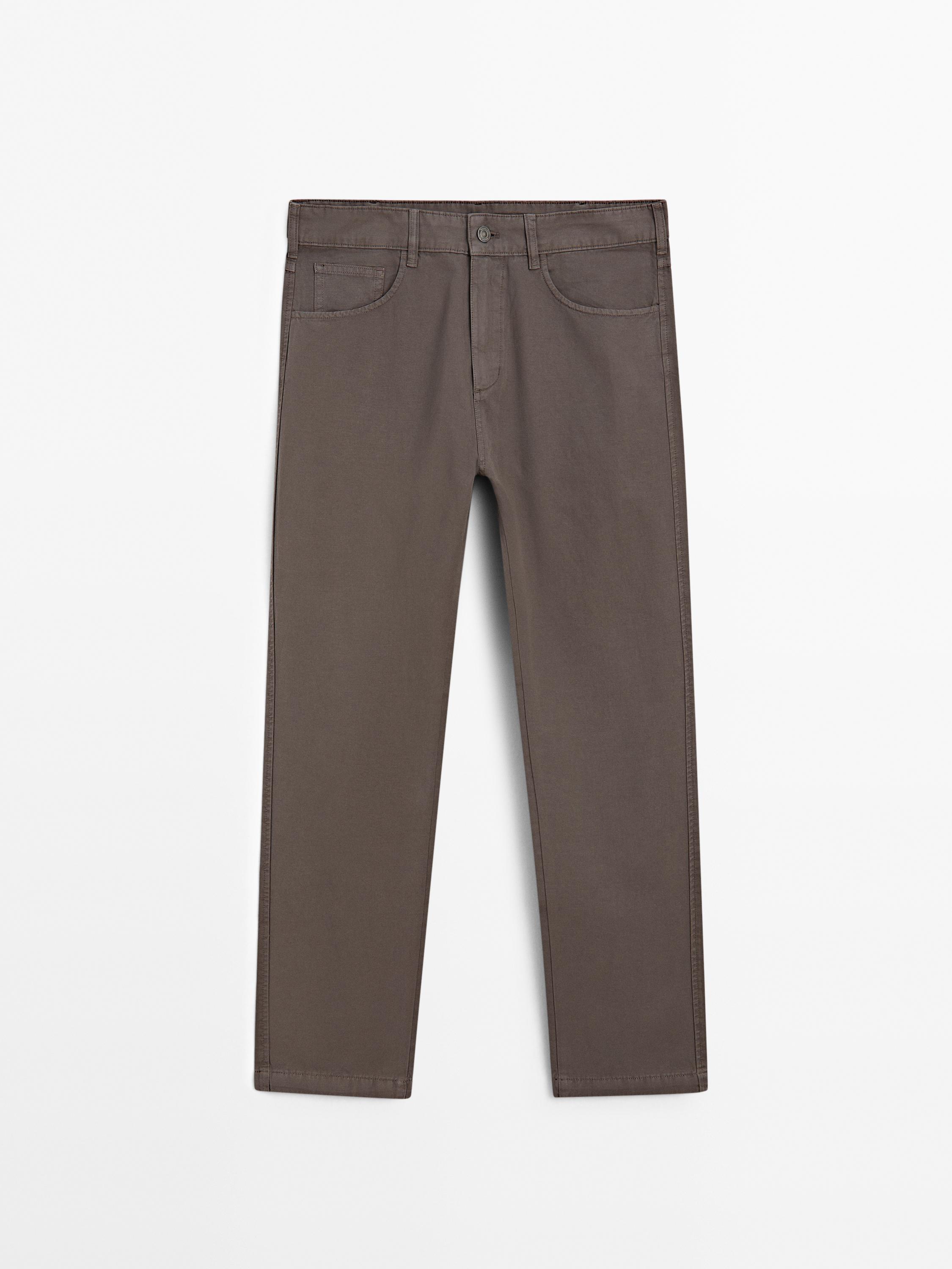 Lichtgewicht relax fit broek met denim-effect