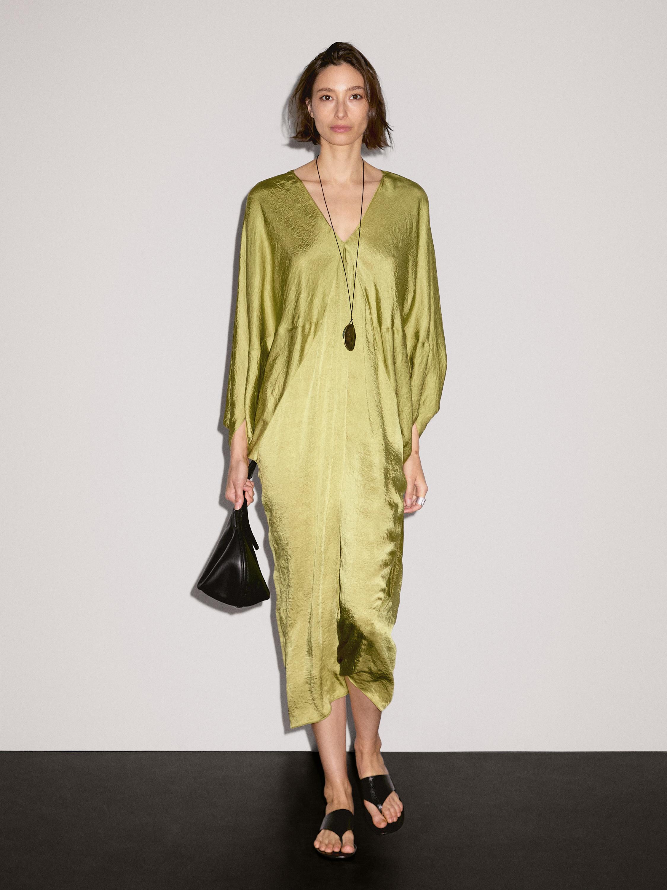 Flowing satin kimono dress - STUDIO