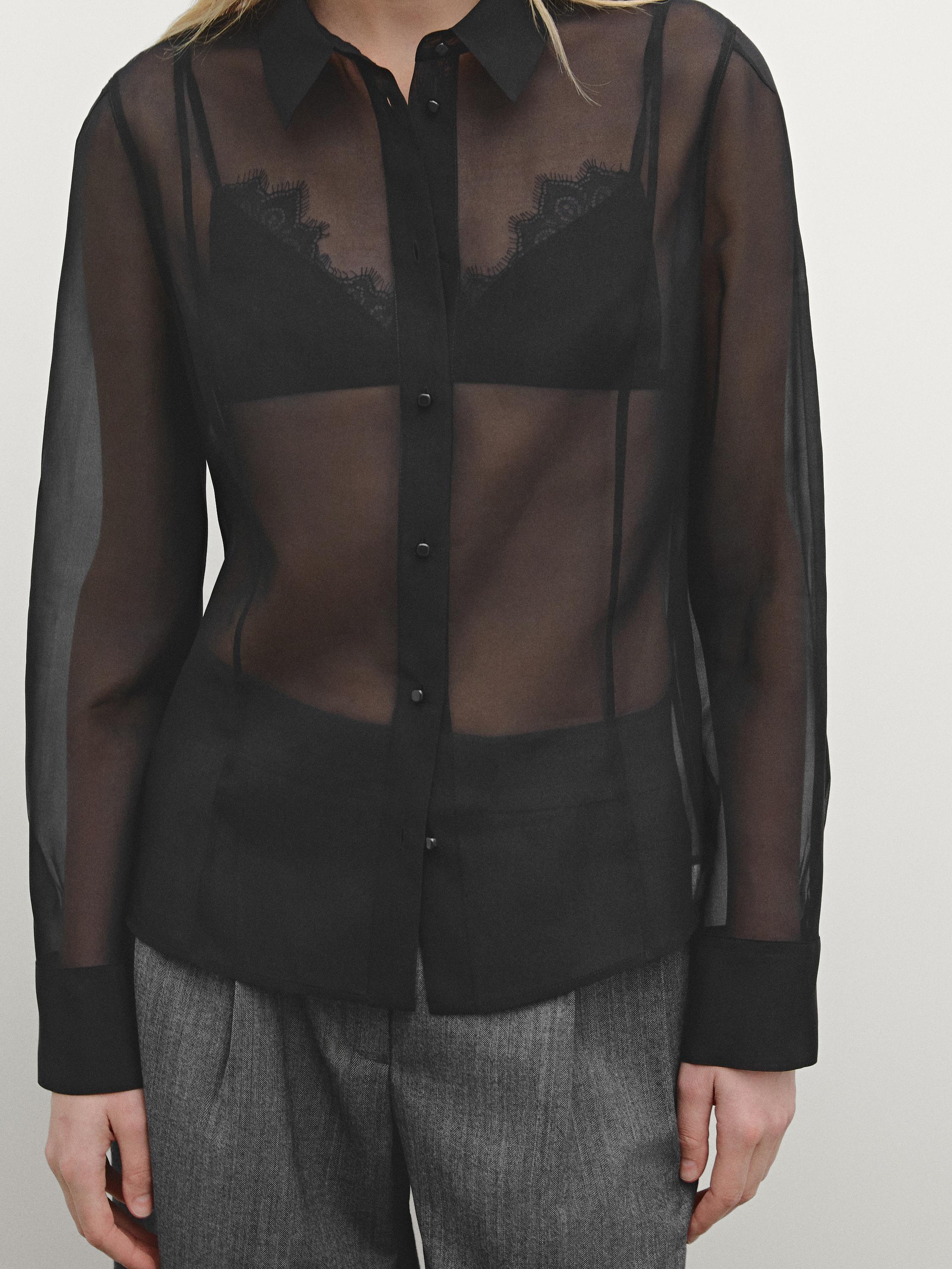 Camisa ligera mezcla seda morera