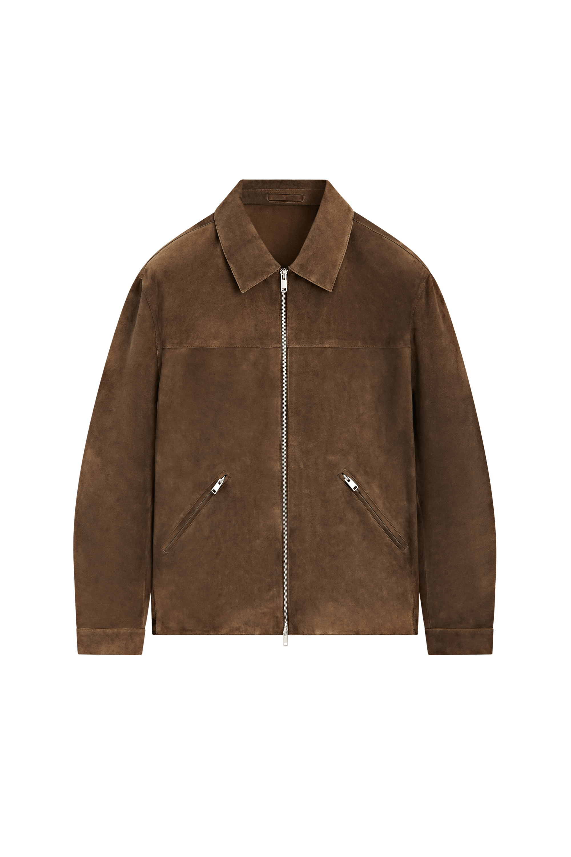 Massimo Dutti Fermuarlı süet deri ceket görsel 7