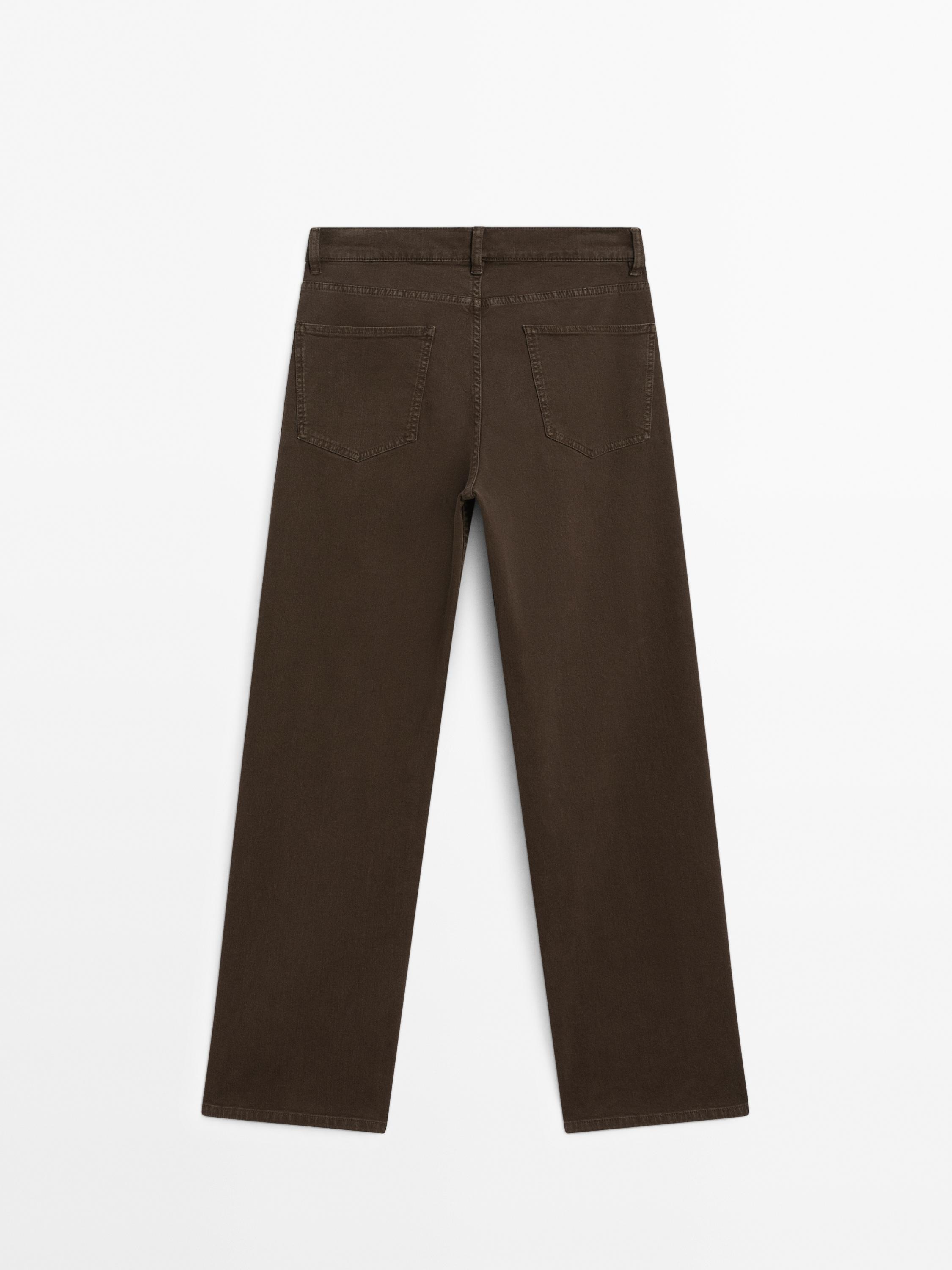 Mid-rise straight-leg jeans