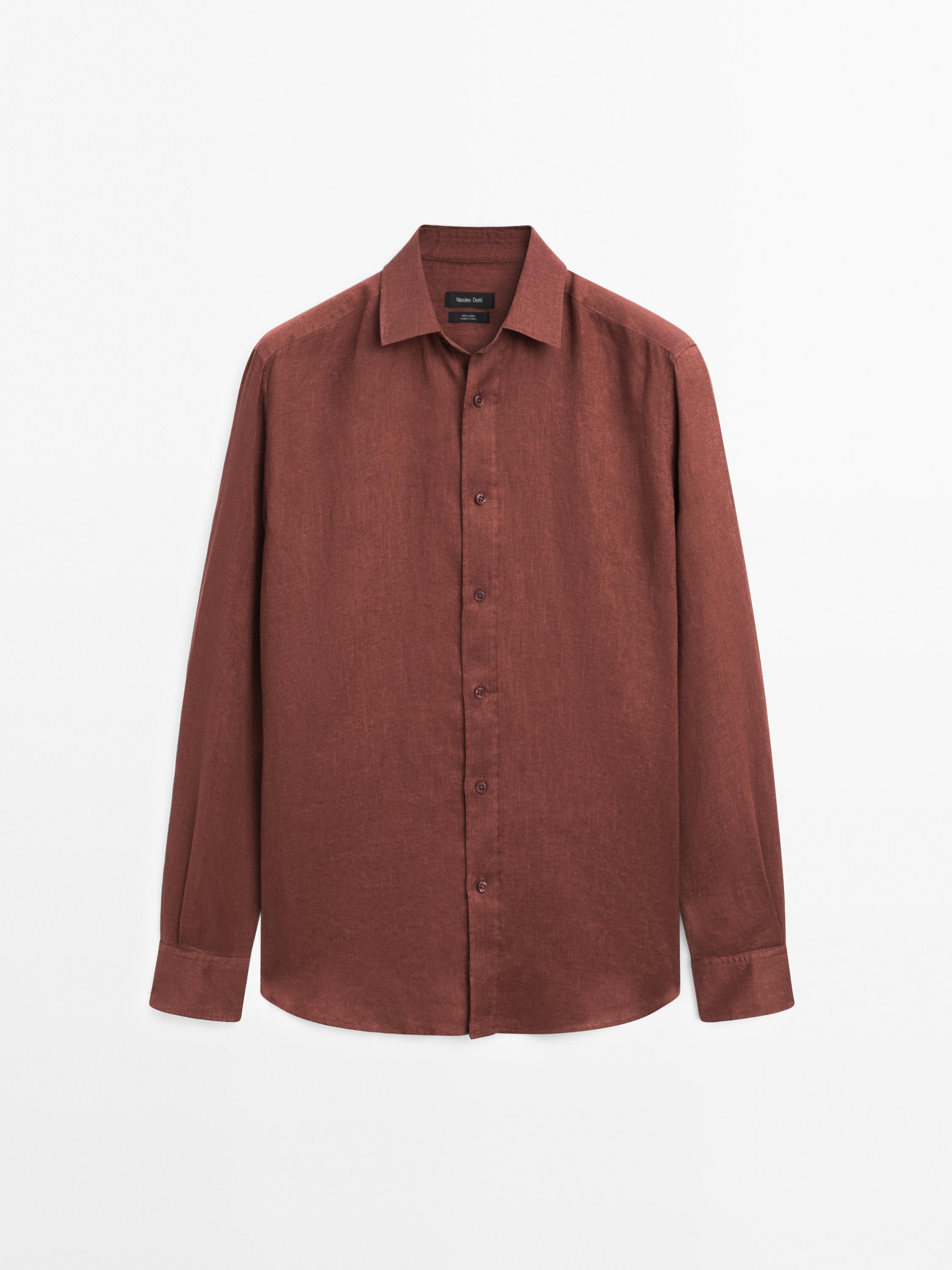 Camisa slim fit 100% lino