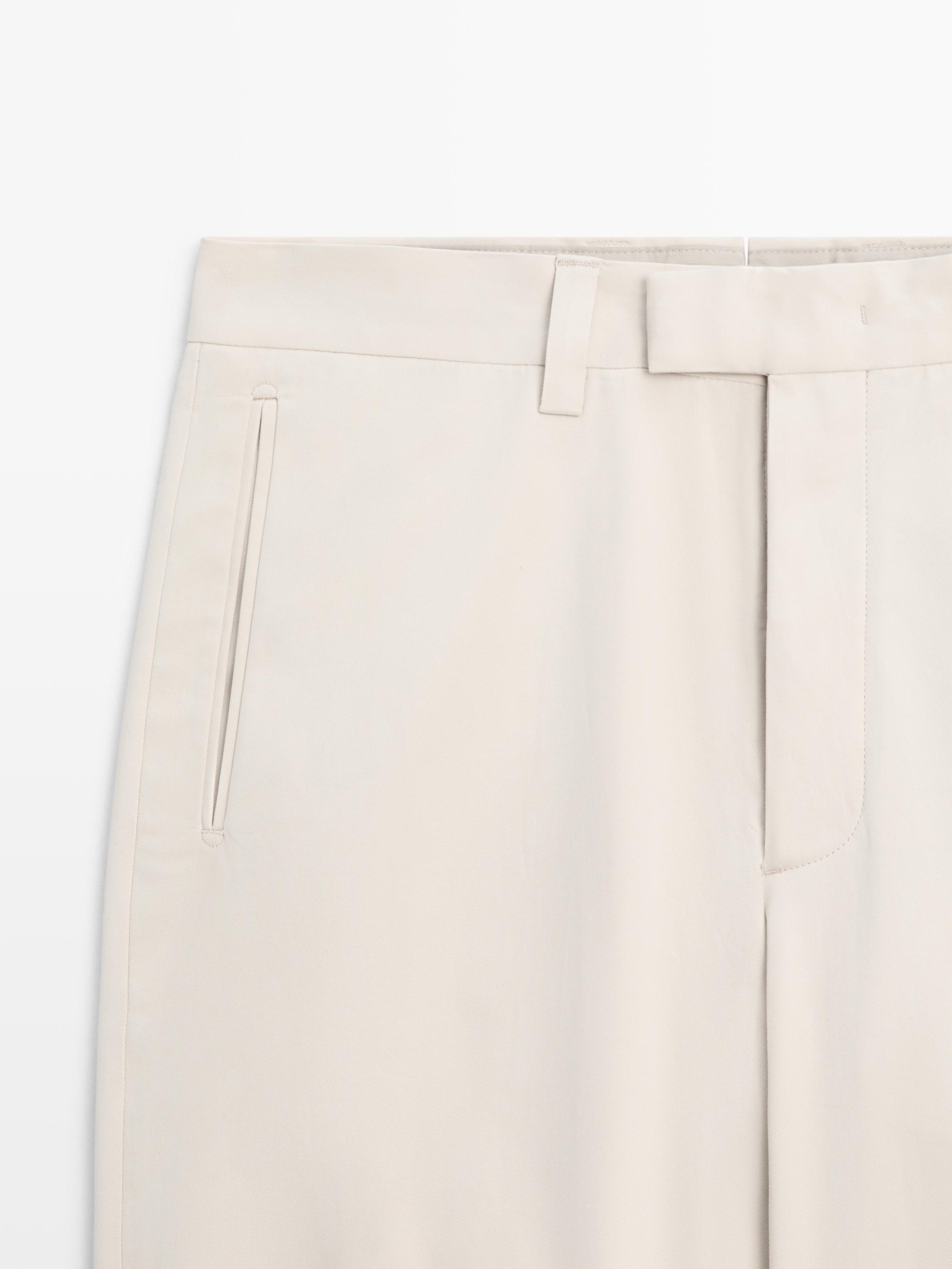 Tailored fit barrel trousers — BEIGE