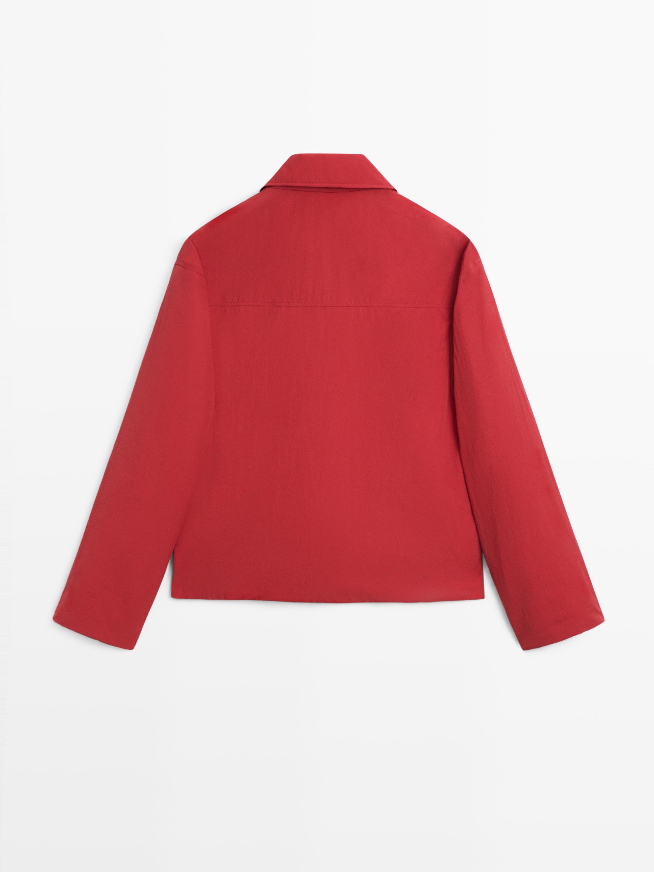 جاكيت قصير مبطن بجيوب