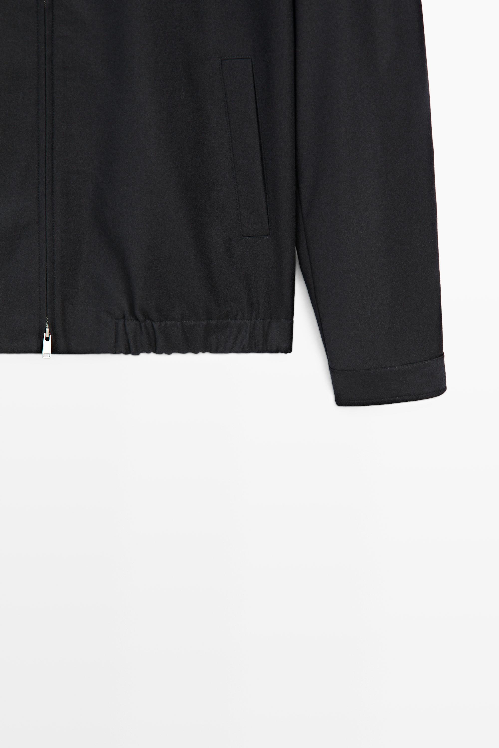 Massimo Dutti Süet %100 yün bomber ceket total look görsel 7