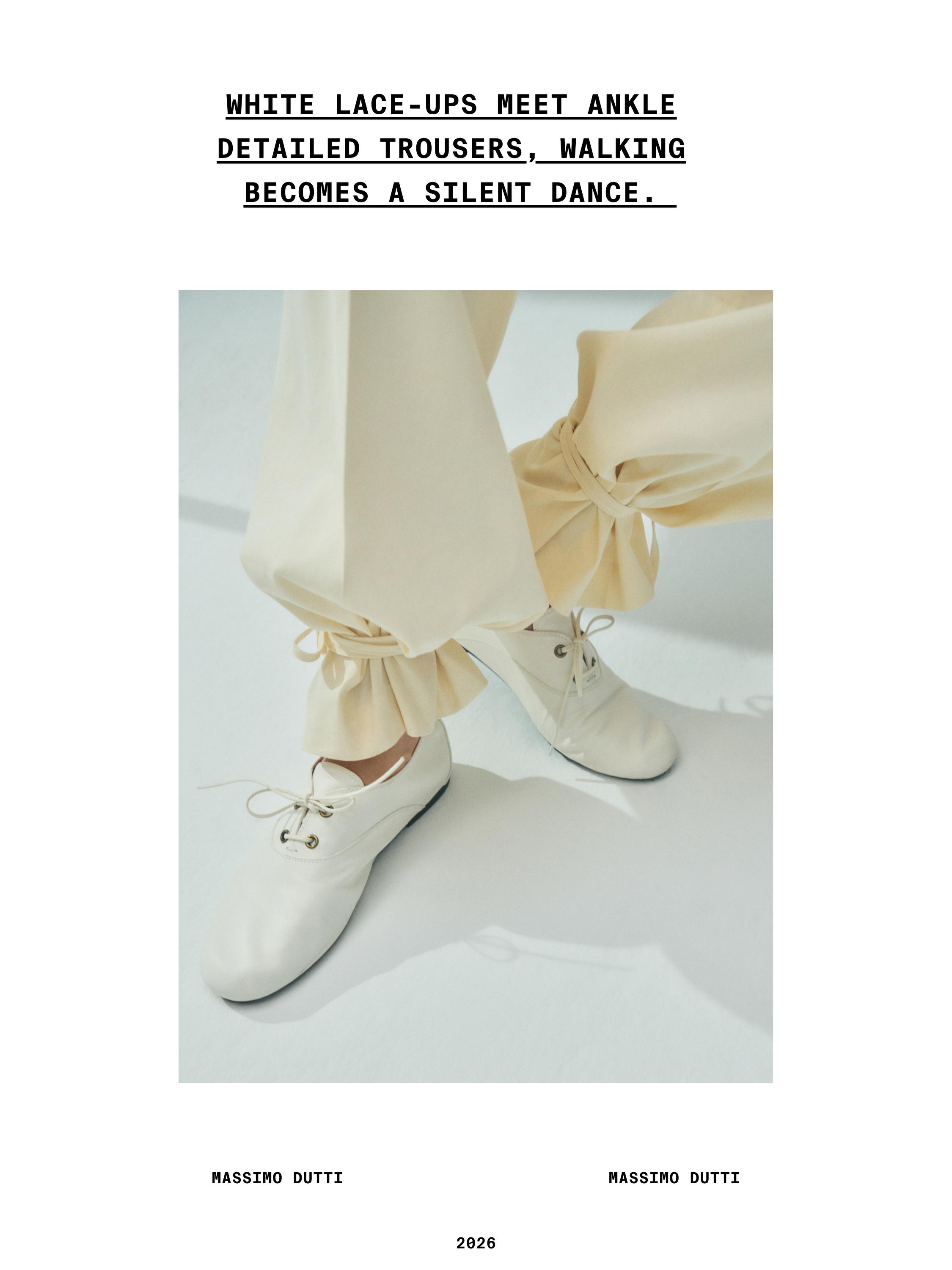 Soft leather lace-up shoes — WHITE