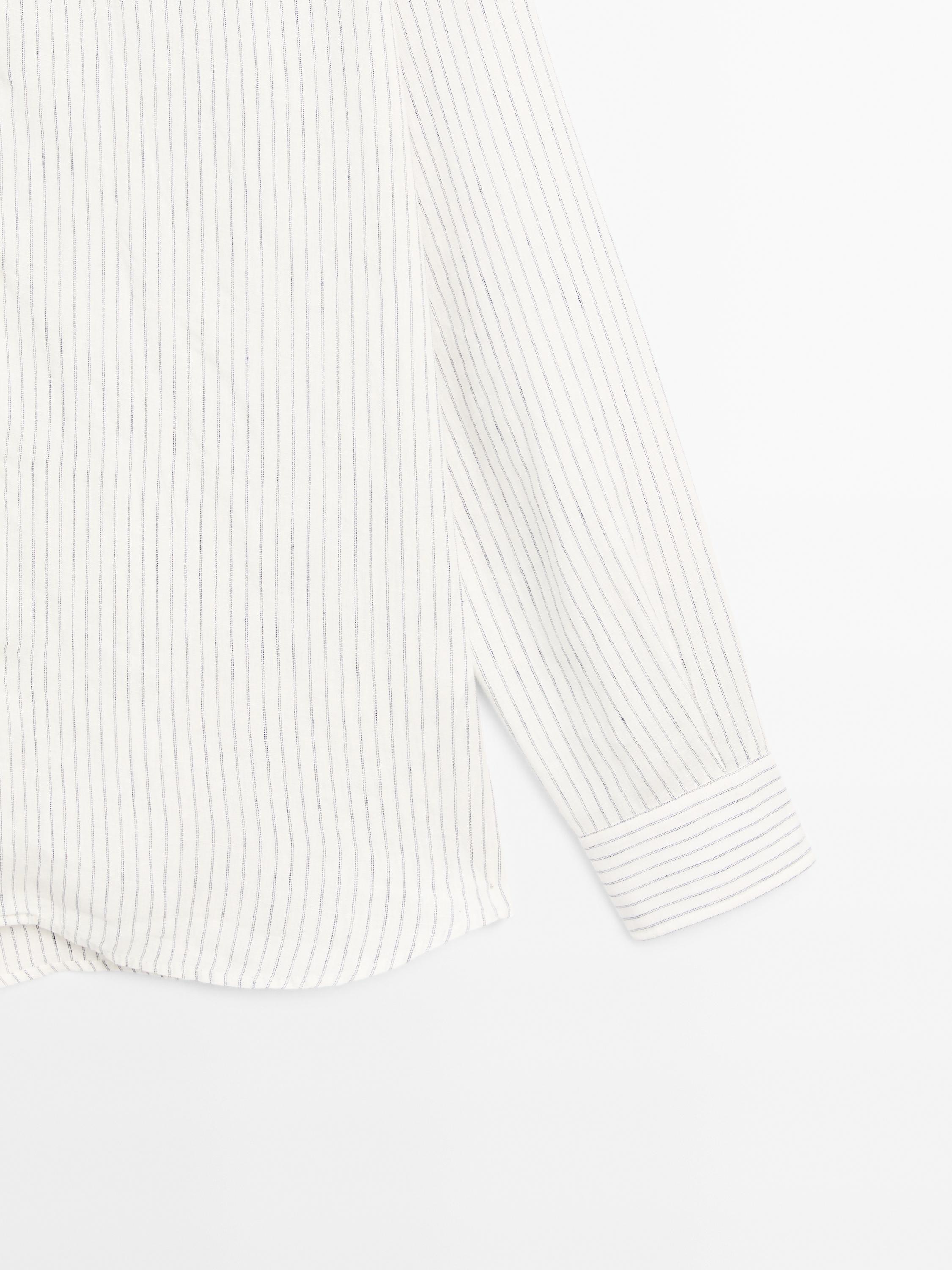 Striped slim fit linen shirt