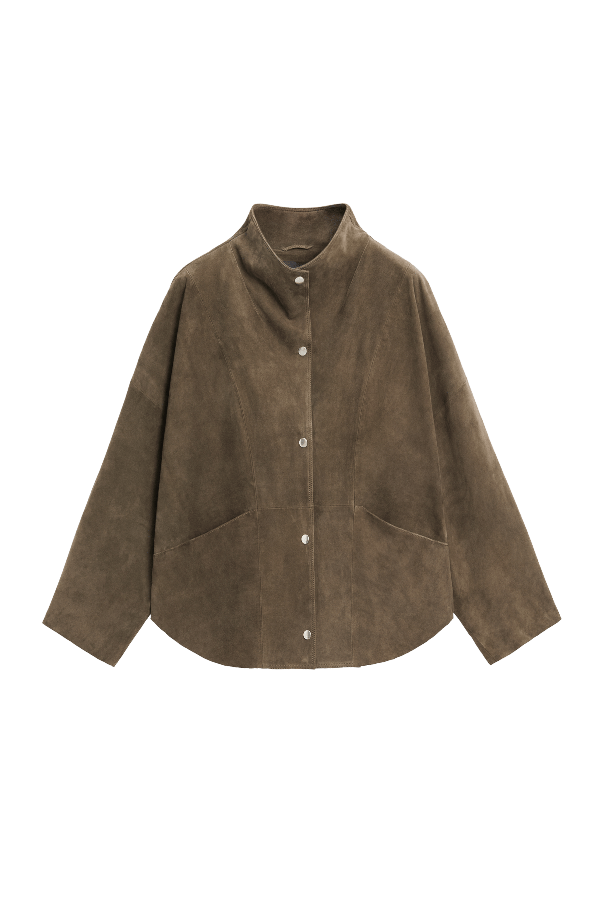 Massimo Dutti Dik yaka süet deri ceket görsel 3