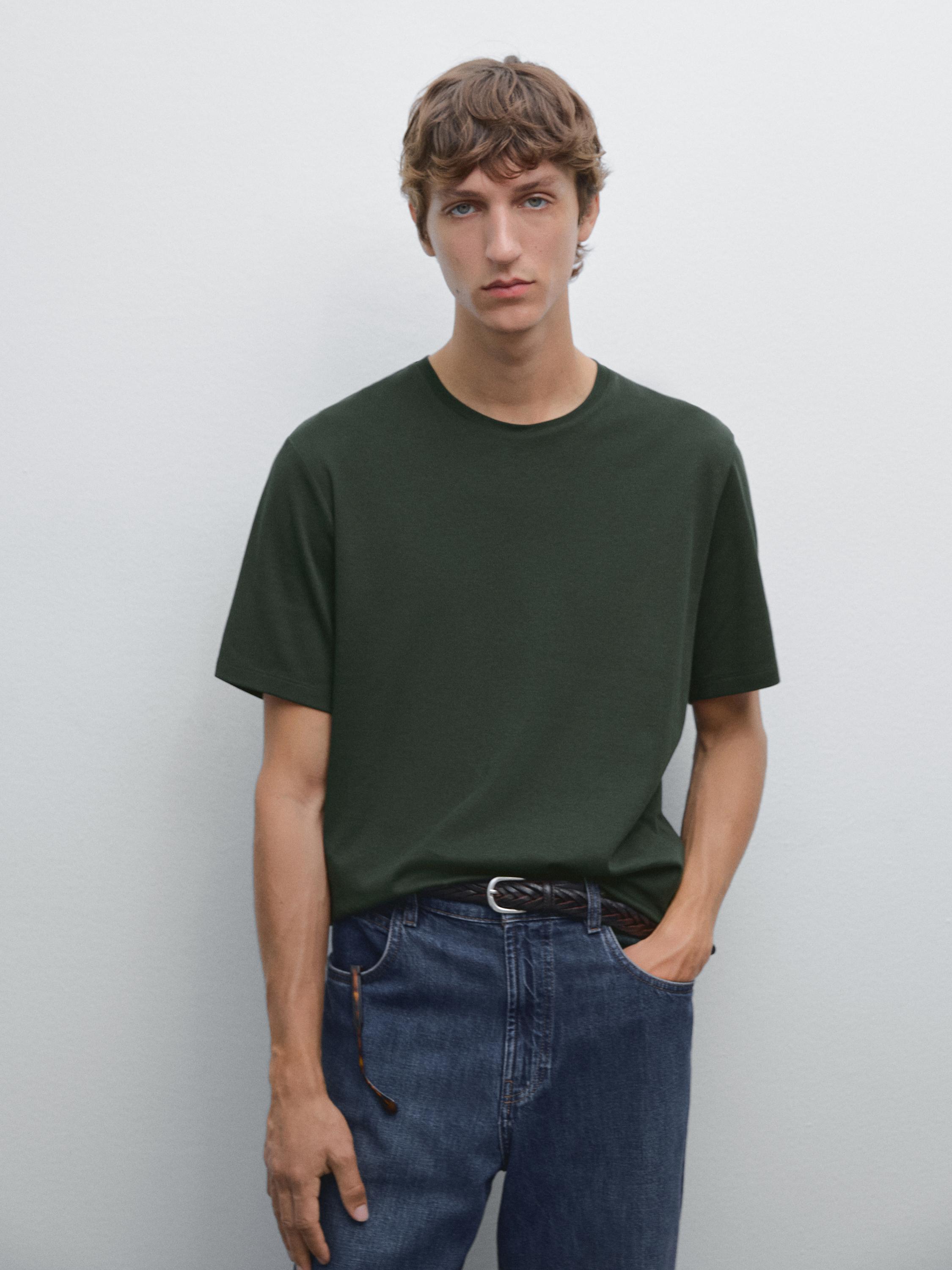 Short sleeve cotton blend T-shirt