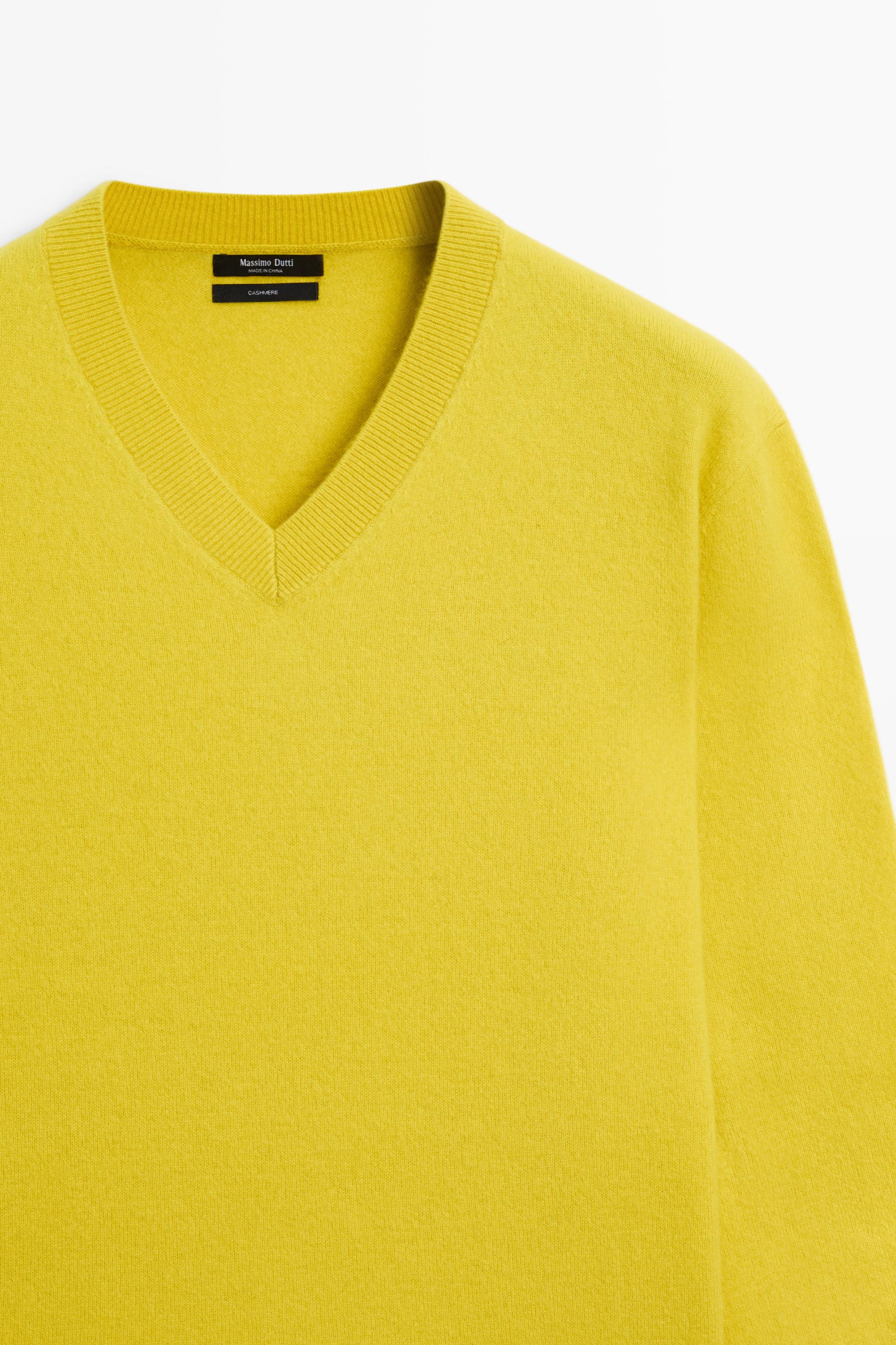 100% cashmere knit sweater — LIME