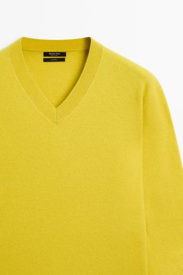100% cashmere knit sweater — LIME 9