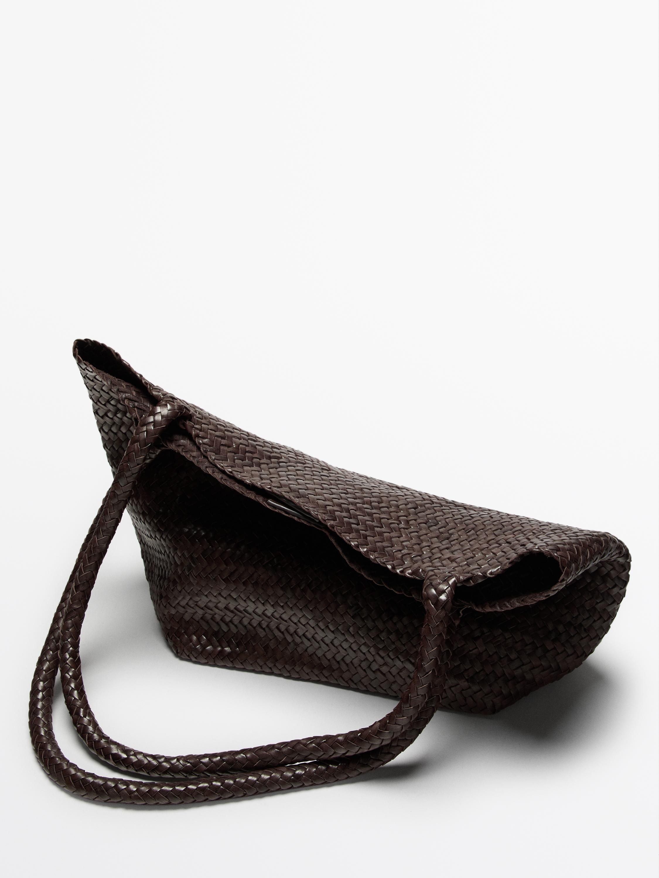 Large braided nappa tote bag