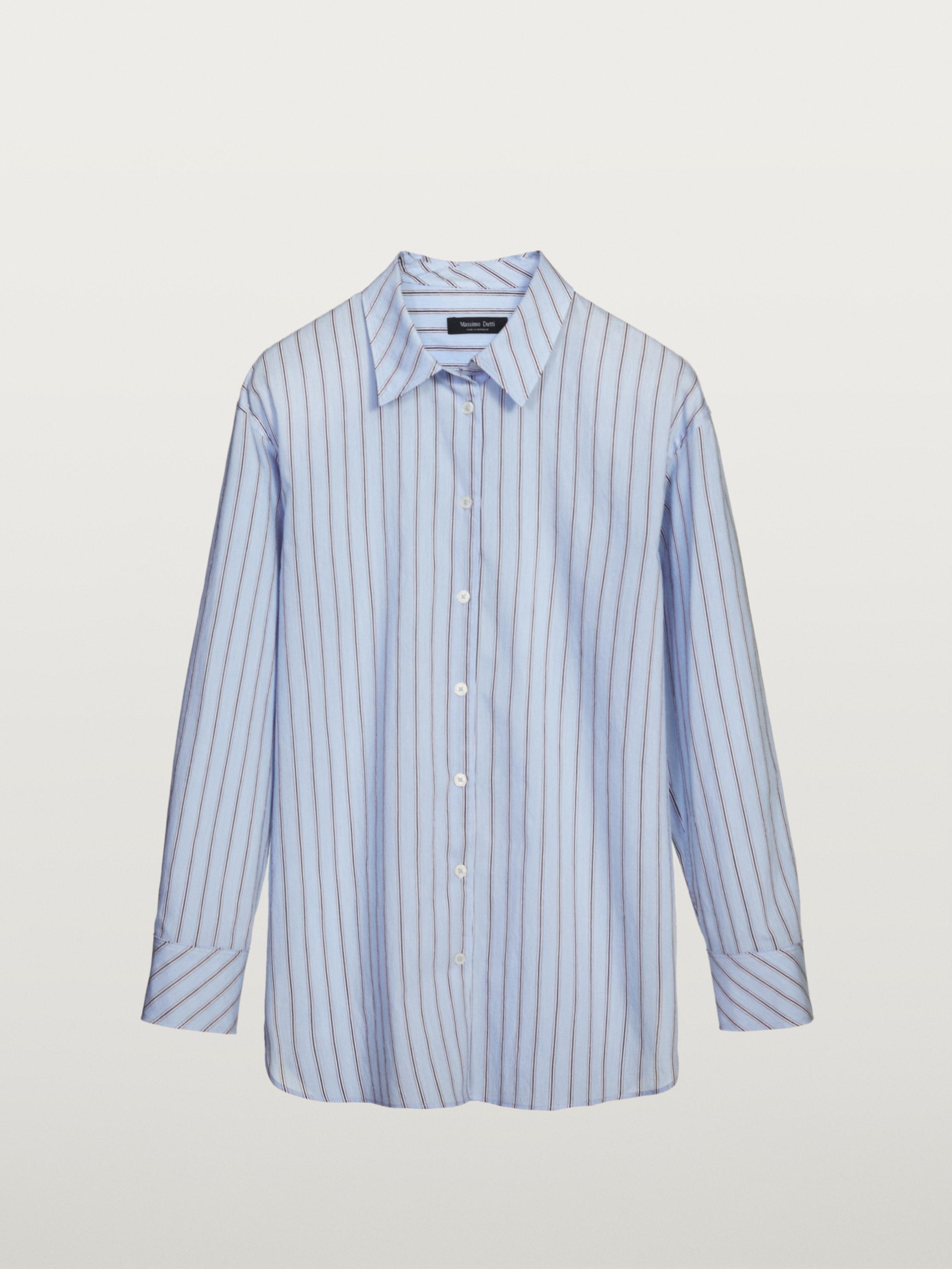 Striped cotton blend shirt