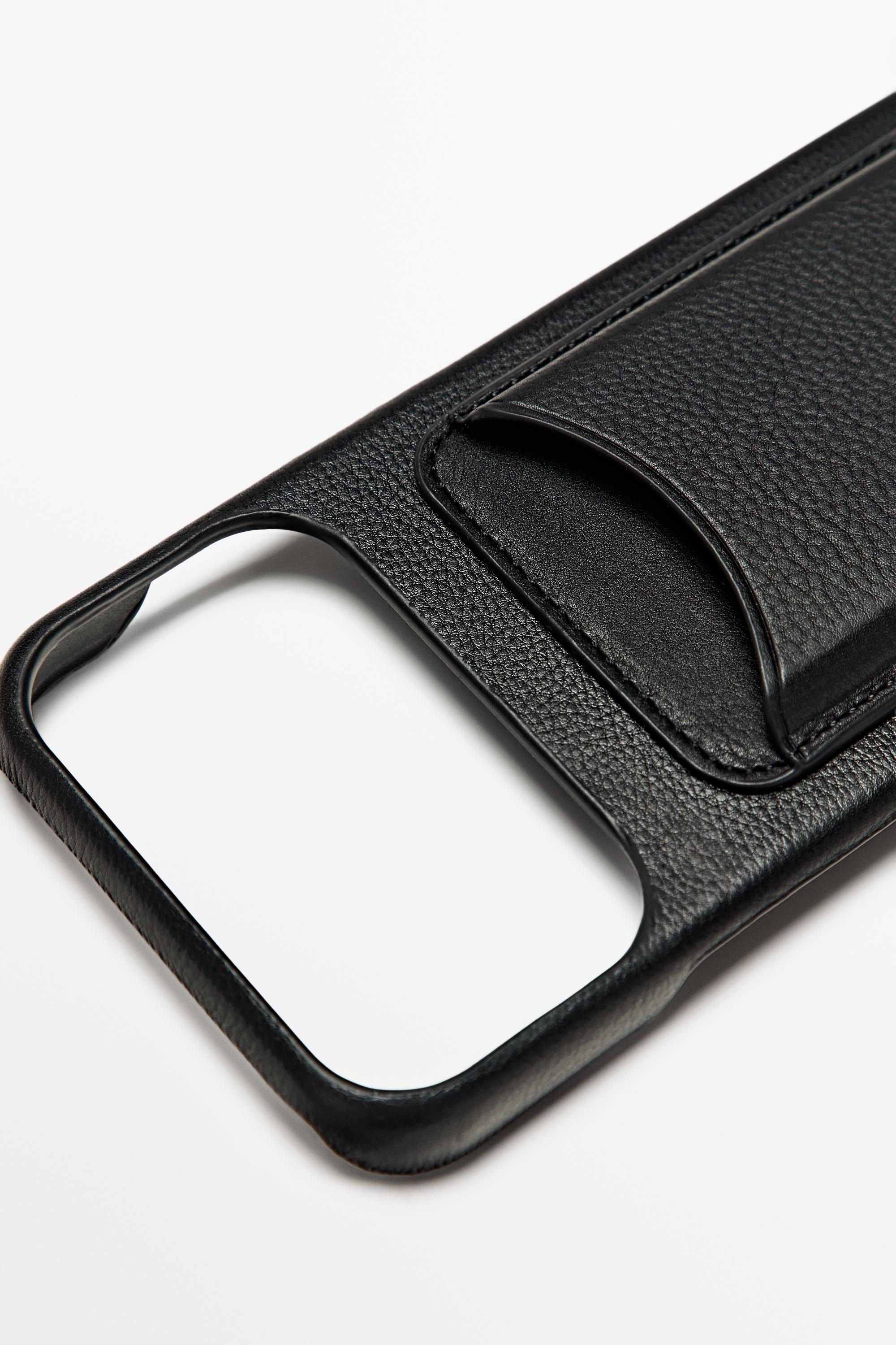 Nappa leather iPhone 17 Pro Max case — BLACK