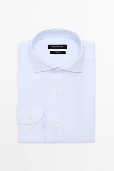 Slim fit 100% cotton shirt — Sky blue 9