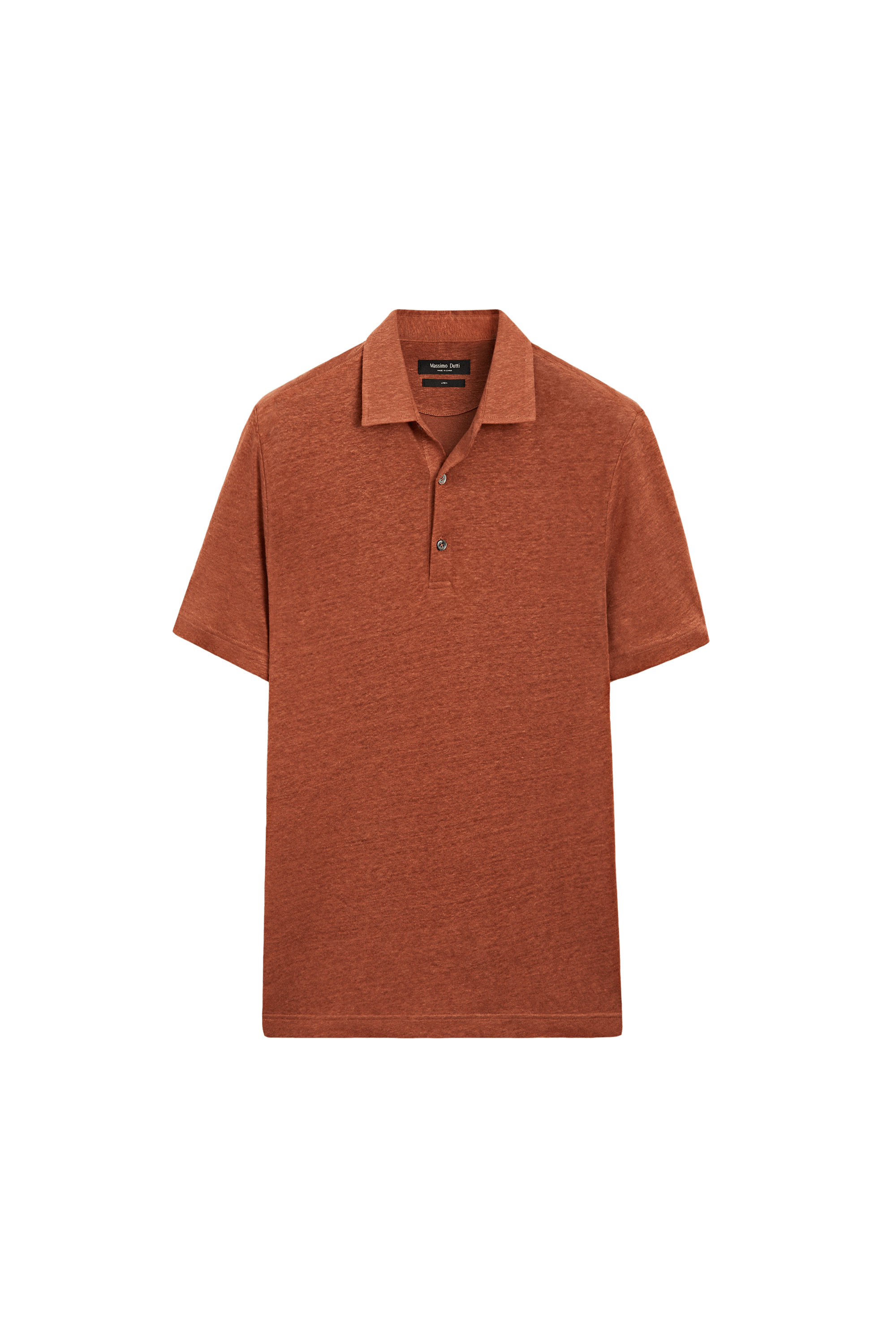 Massimo Dutti %100 Keten Kısa Kollu Polo görsel 7