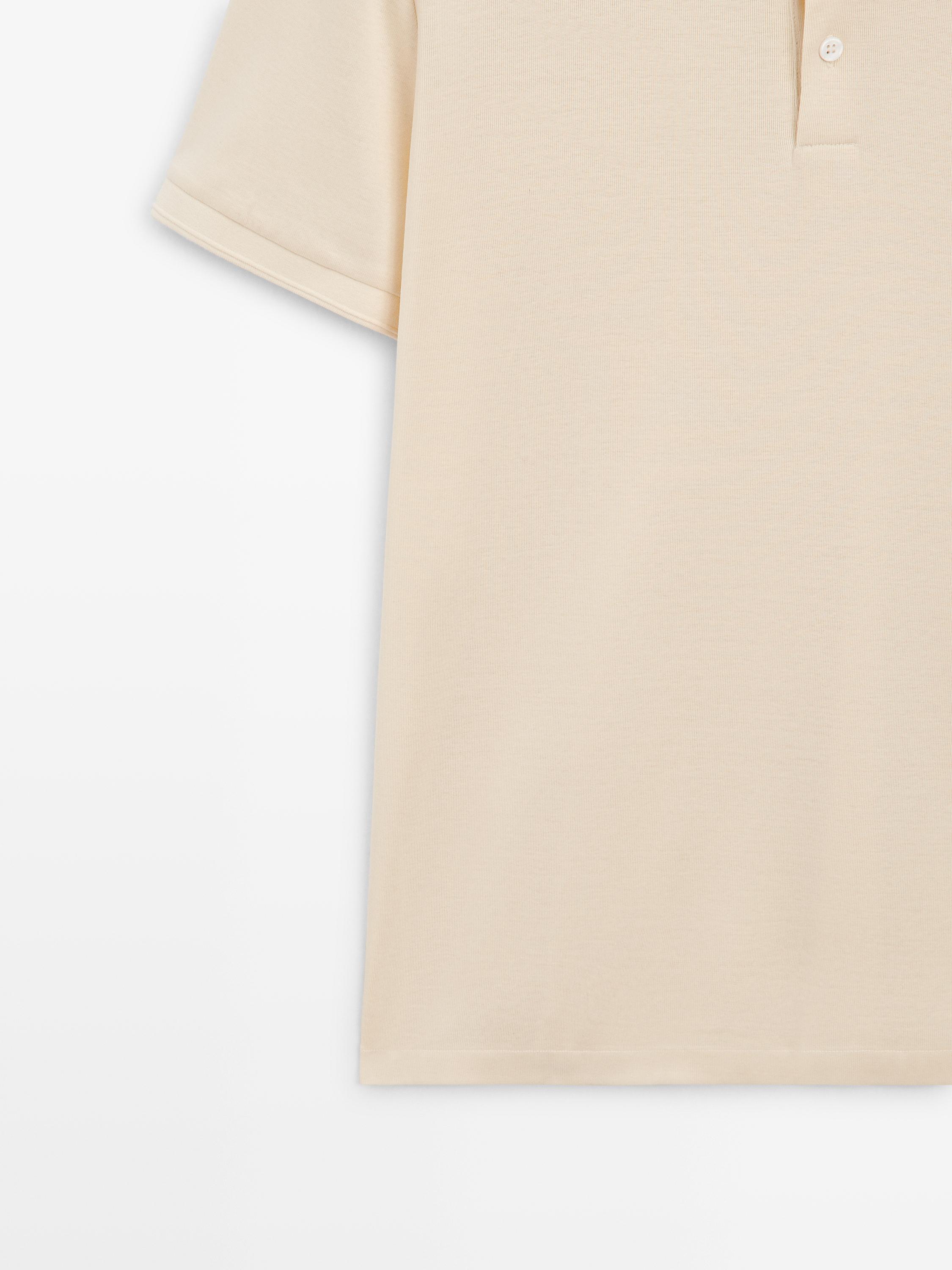 Short sleeve cotton polo shirt — Yellow