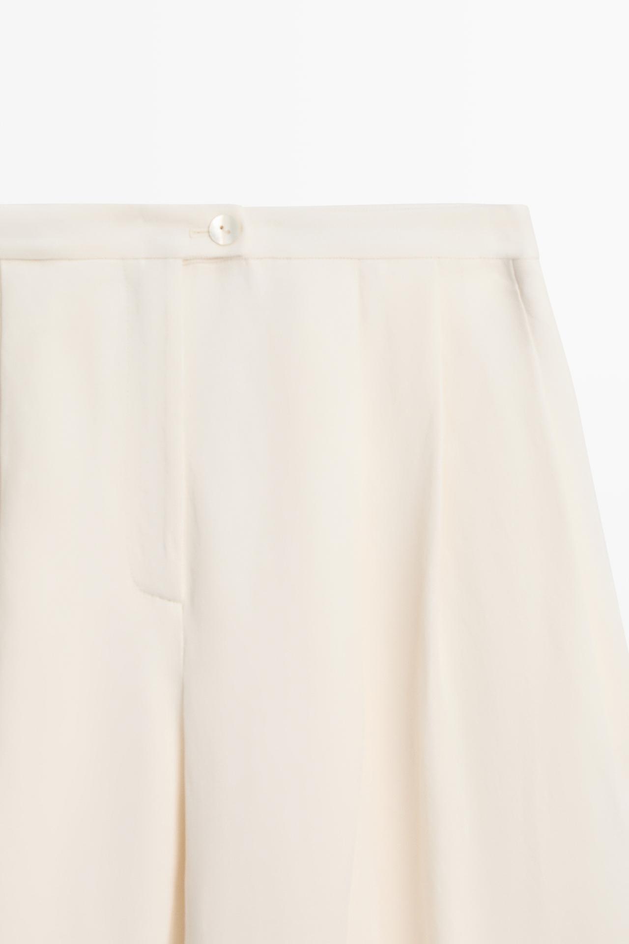Flowing wide-leg linen pants — Off white