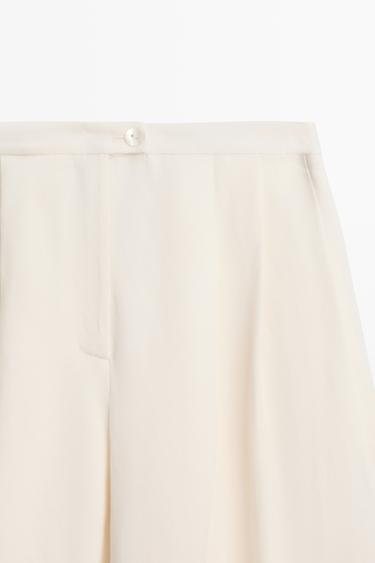 Flowing wide-leg linen pants — Off white 9