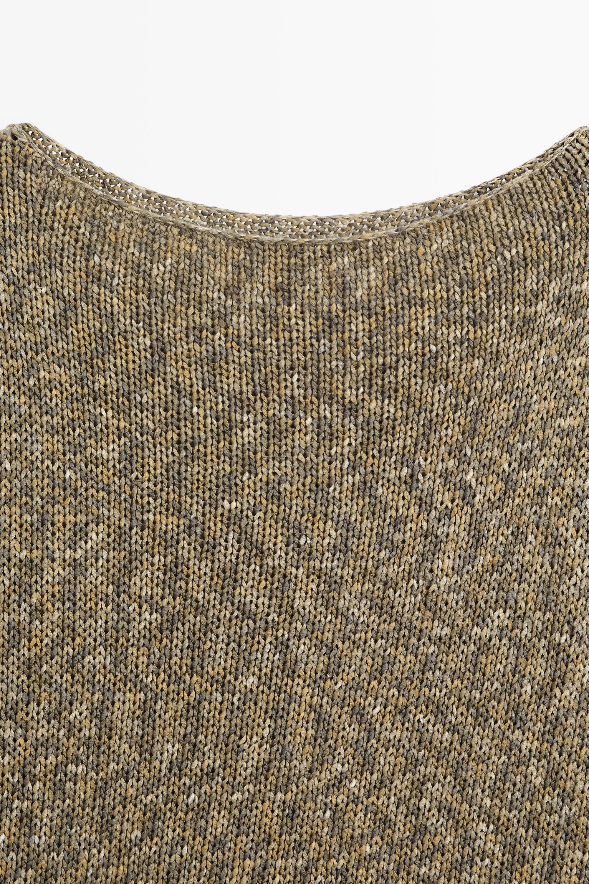 Cotton boat neck sweater — GREEN