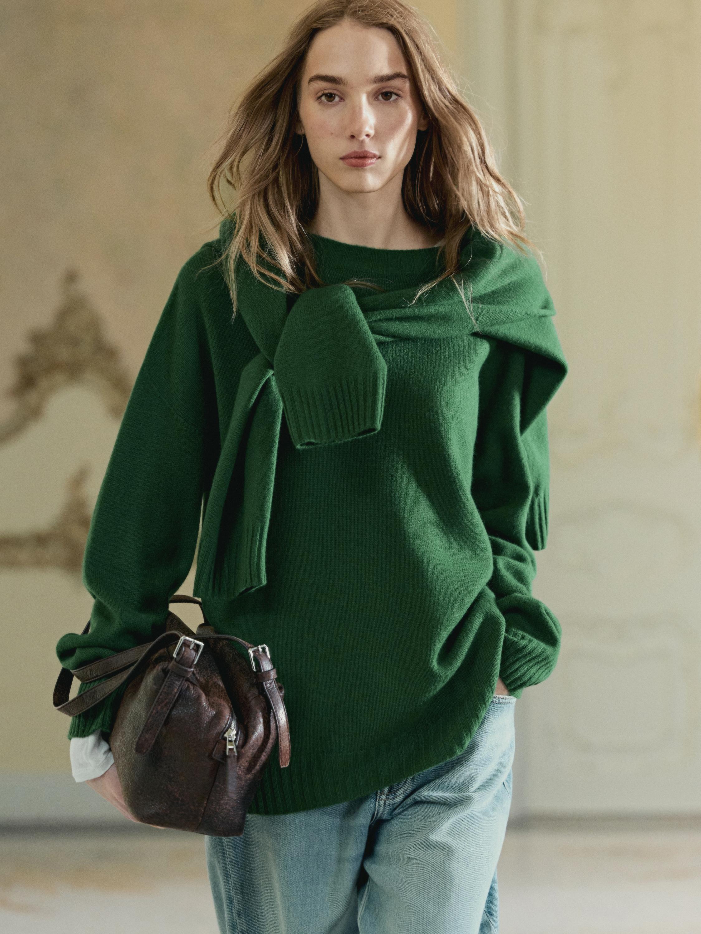 Pull col rond en laine mélangée