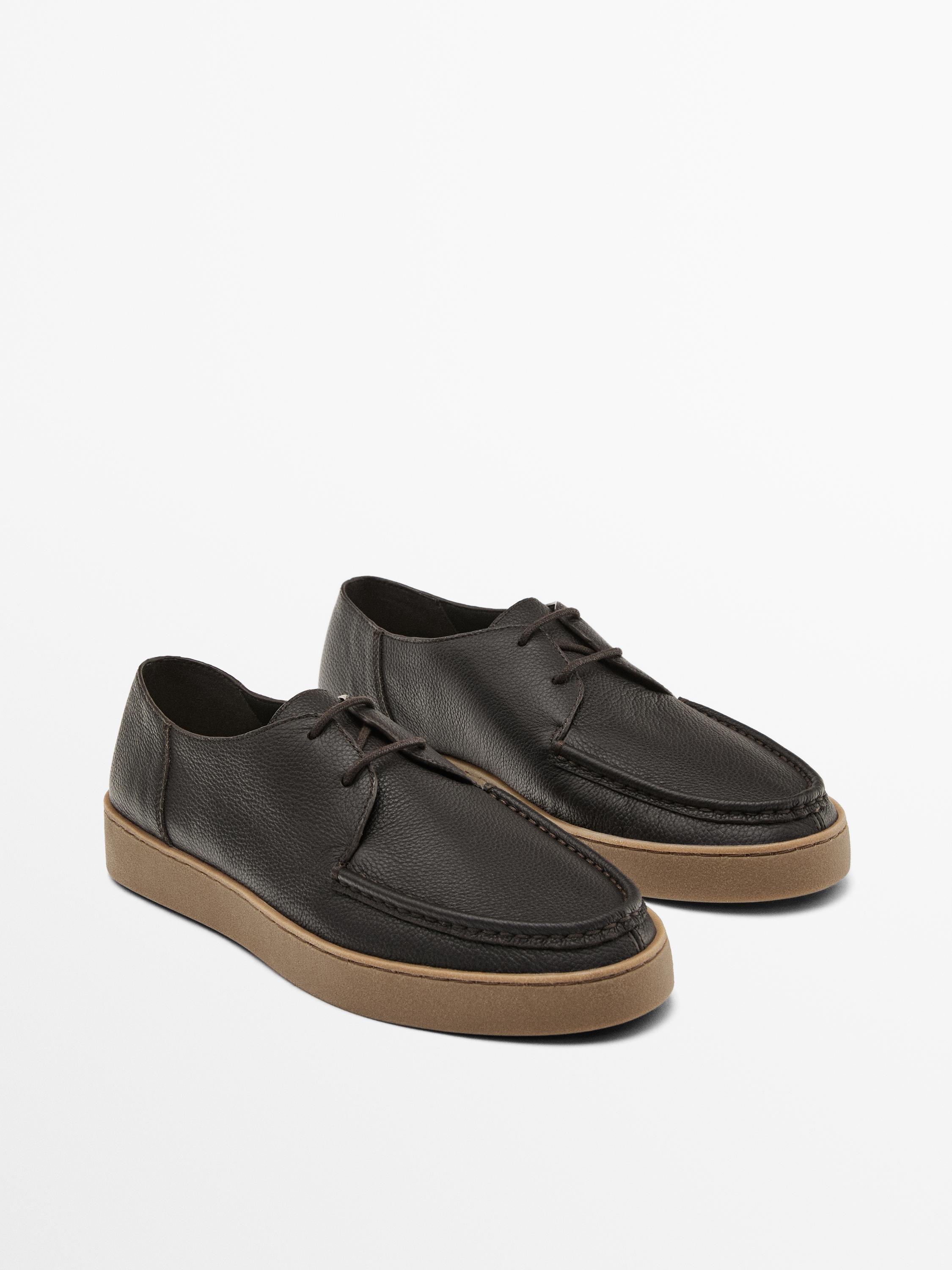 Zapato bordón napa abatanada