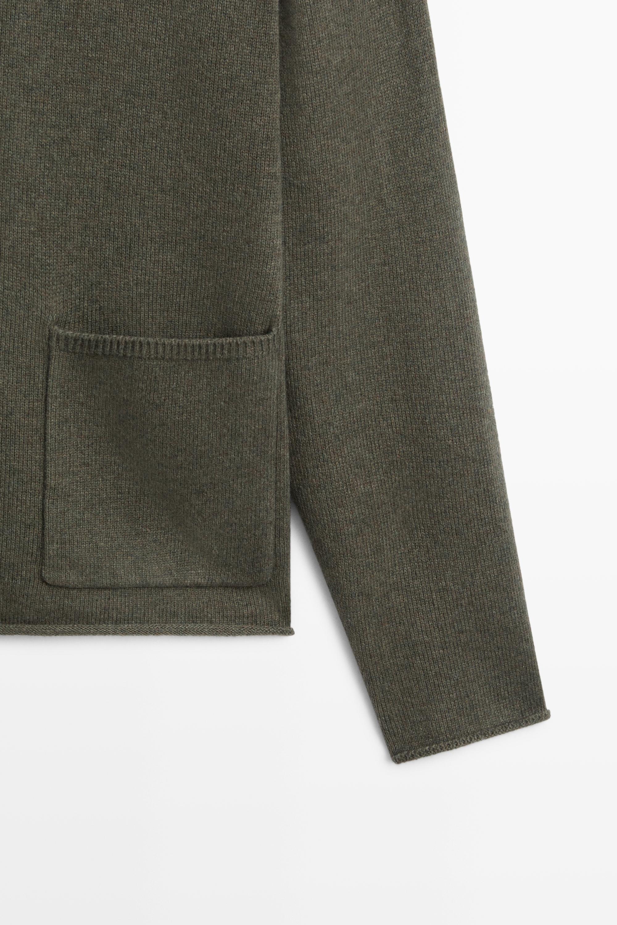 Massimo Dutti Yünlü polo yaka triko hırka görsel 5