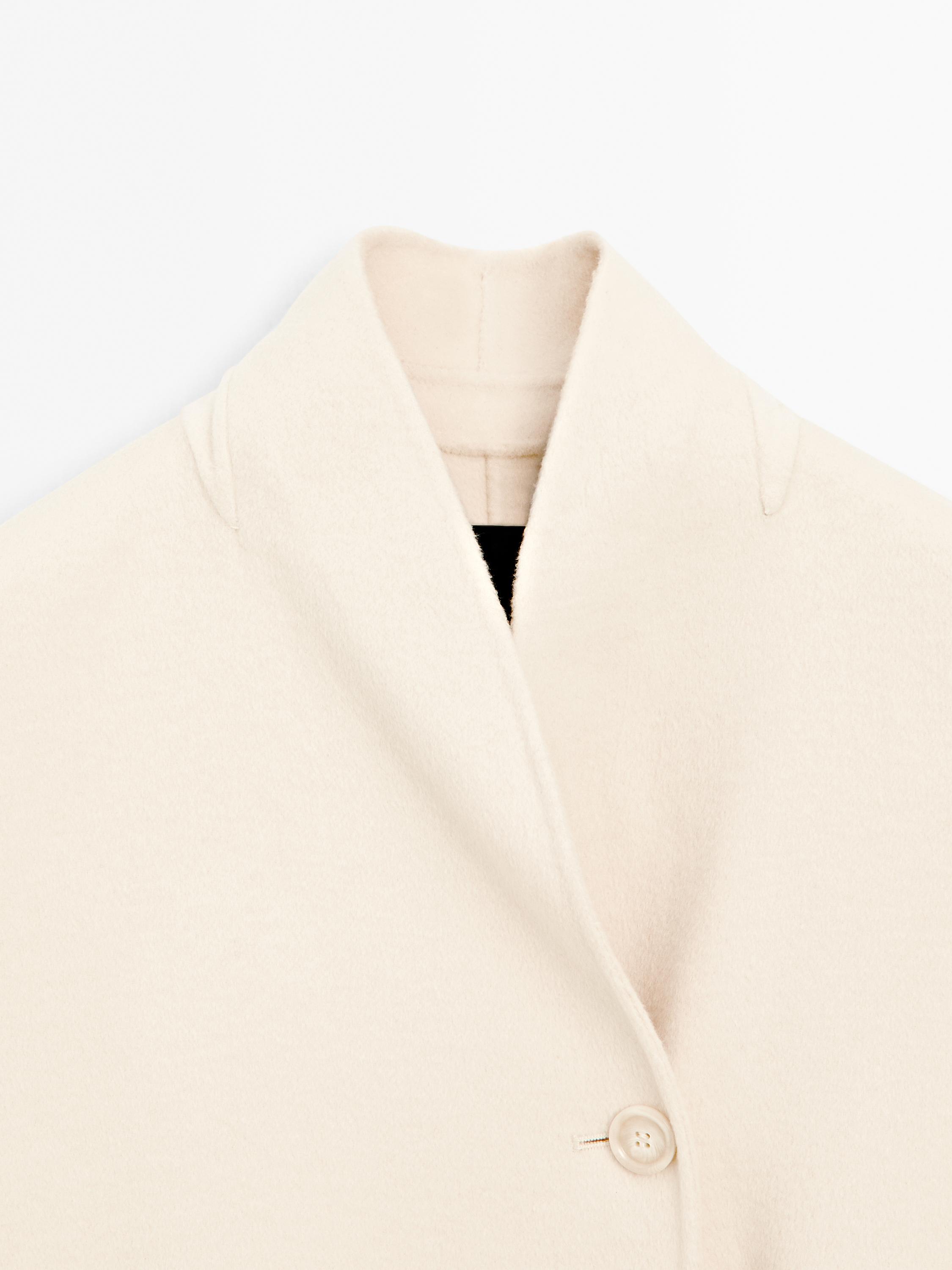 Wool blend high neck coat