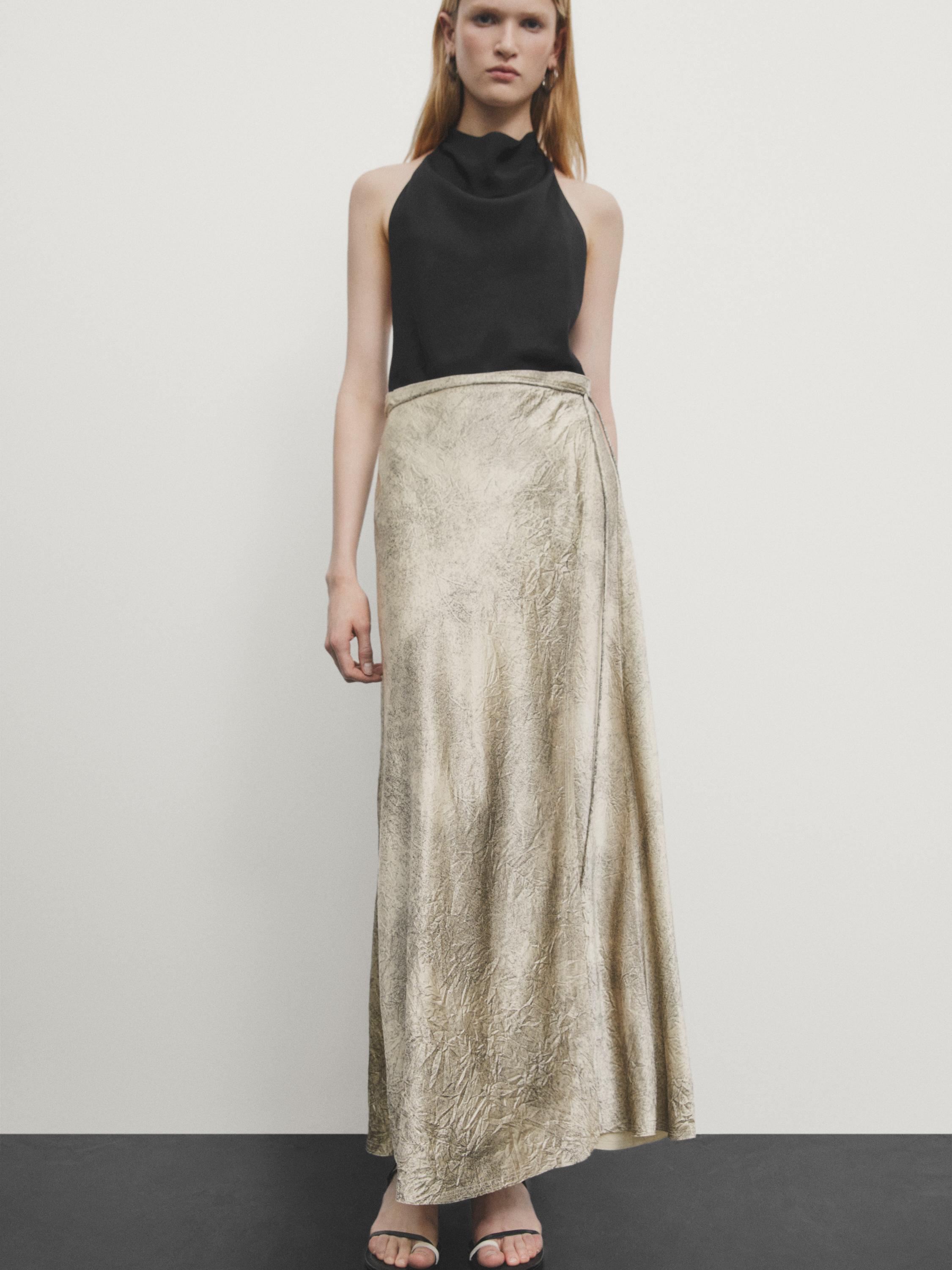 Satin lace skirt