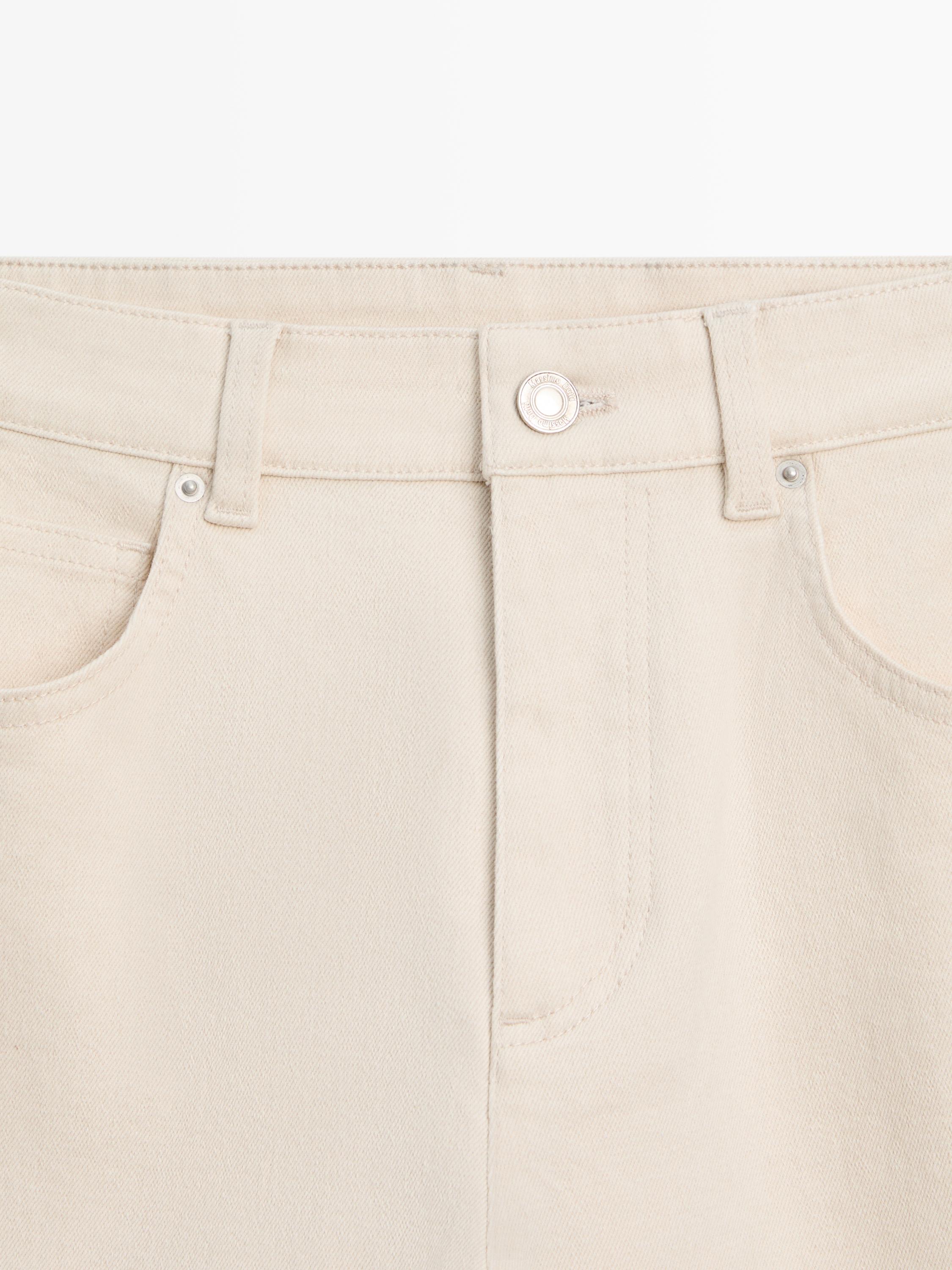Low-rise wide-leg jeans — Vanilla