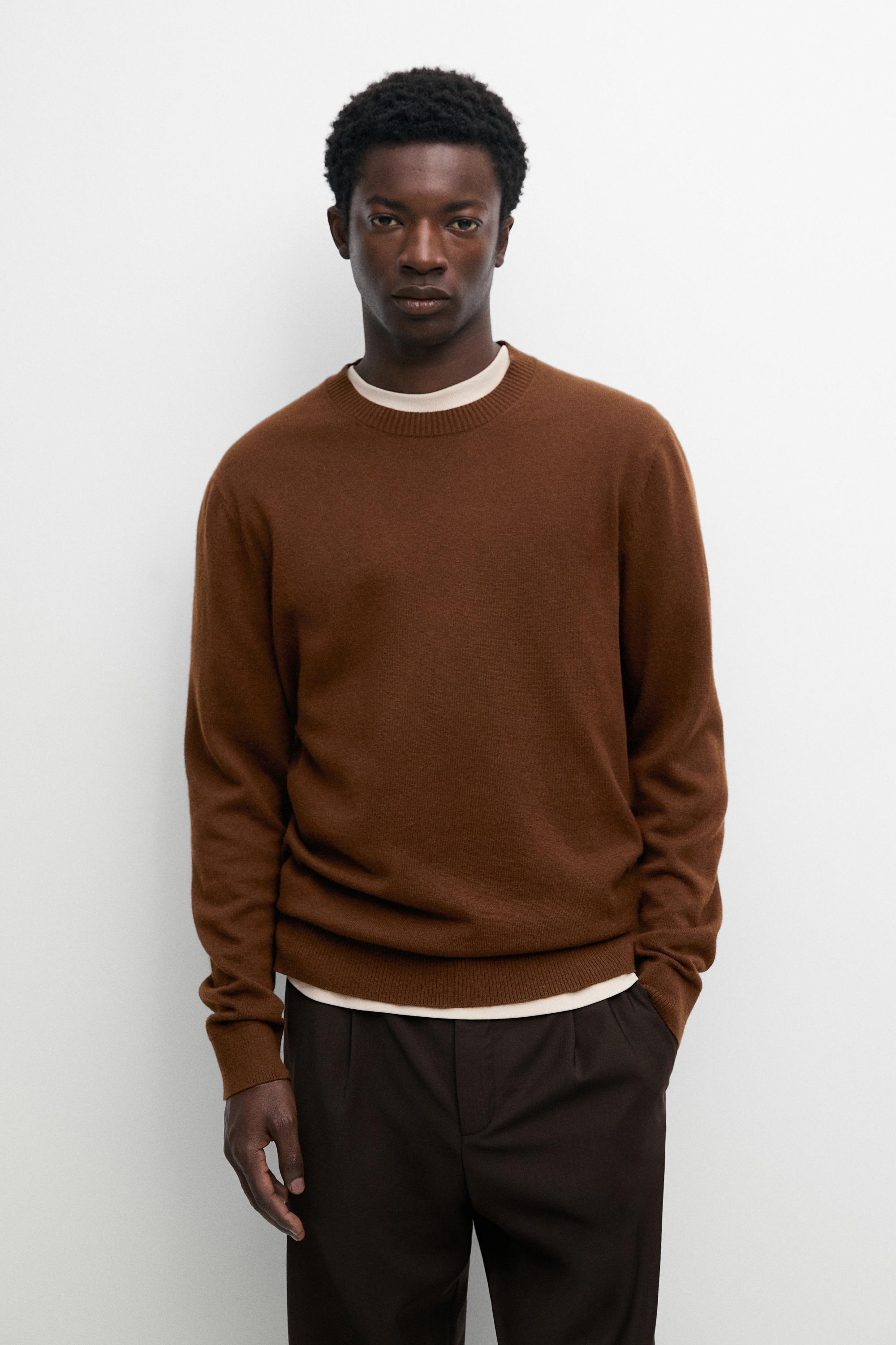 Knit cotton and wool sweater with crew neck — 0-781
