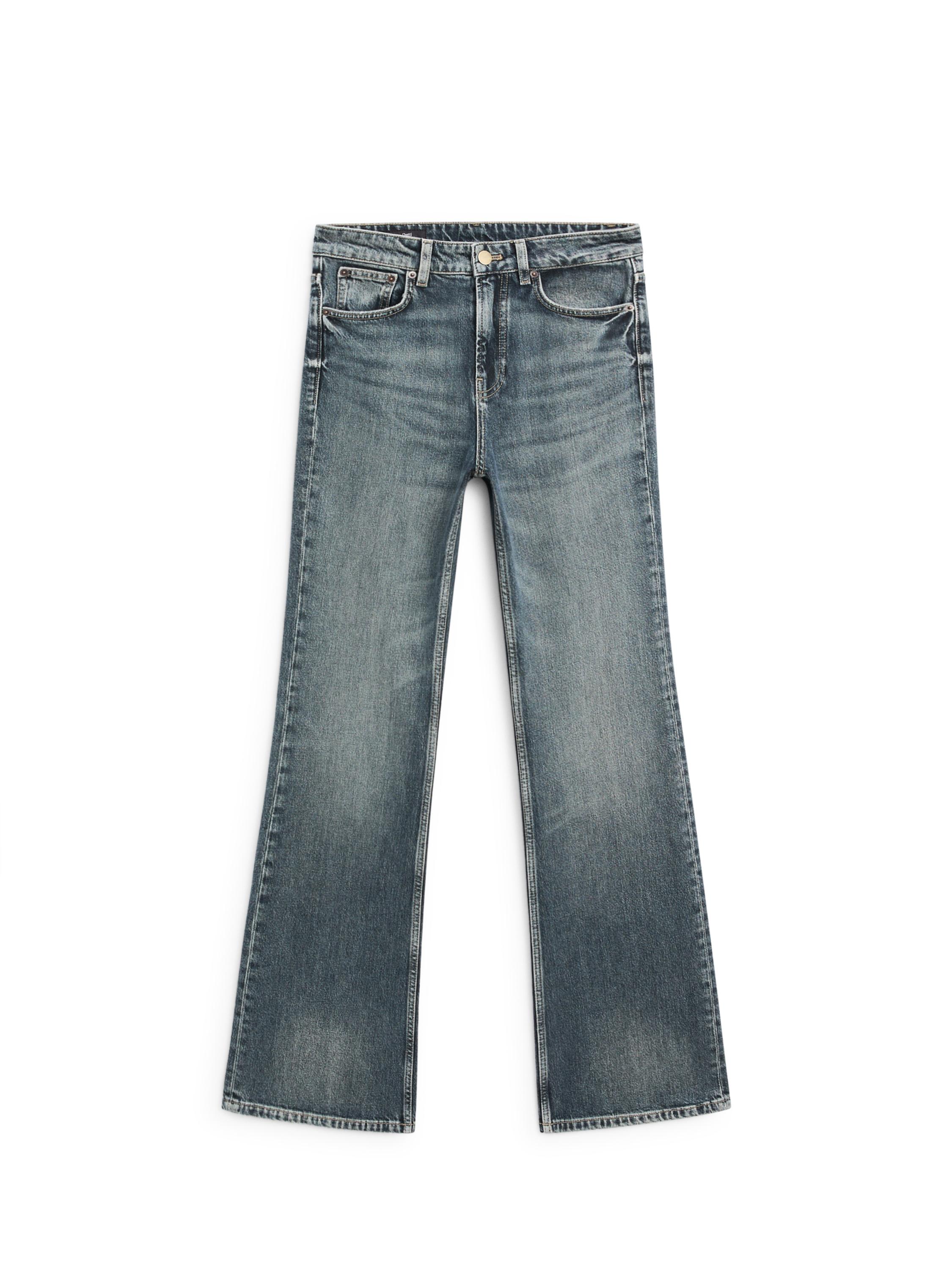 Mid-rise straight-leg flare fit jeans — MEDIUM BLUE
