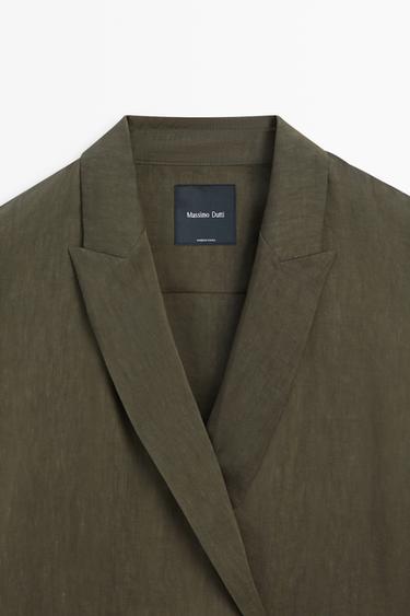 Fluid total-look blazer — DARK KHAKI 9