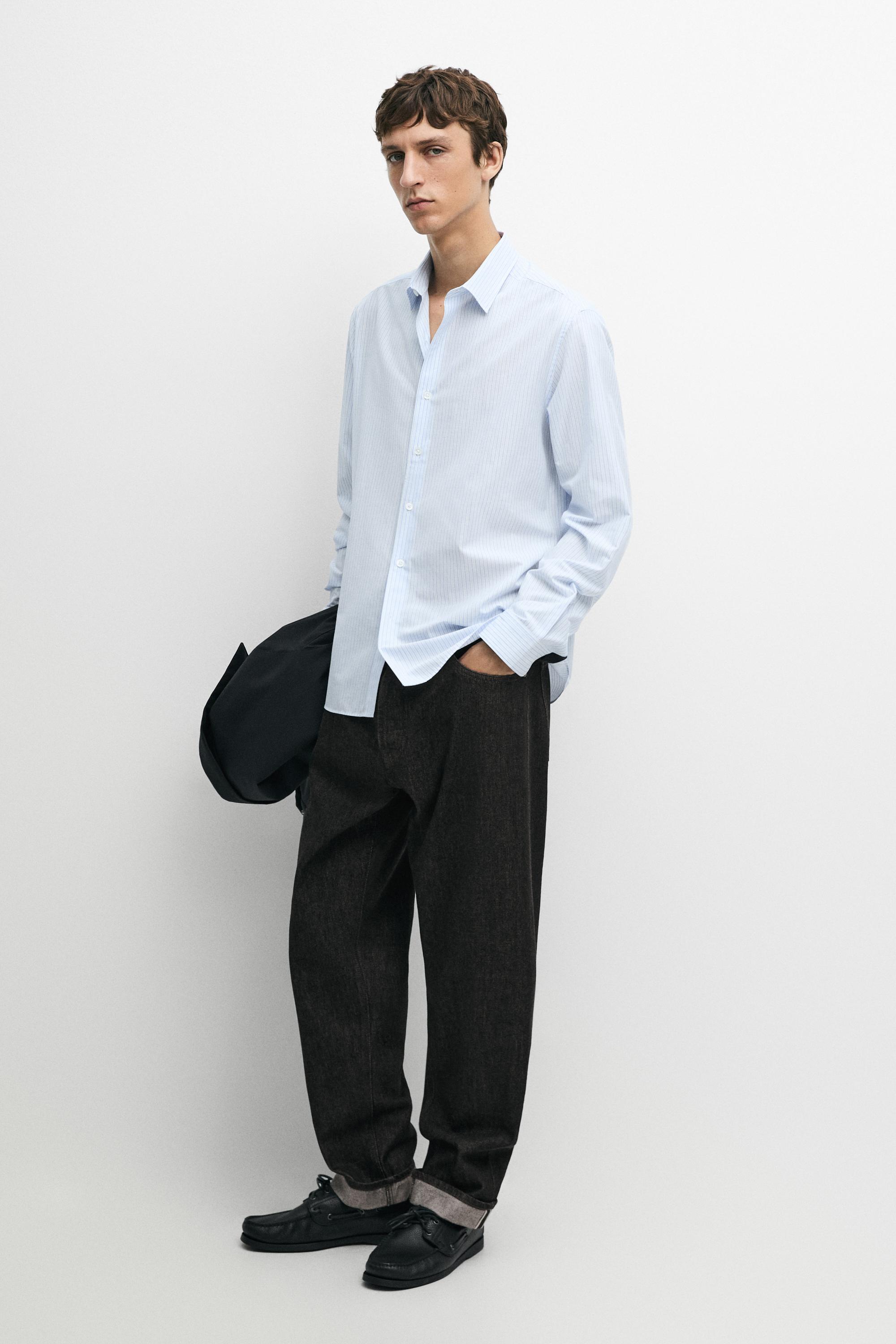 Camisa regular fit rayas 100% algodón