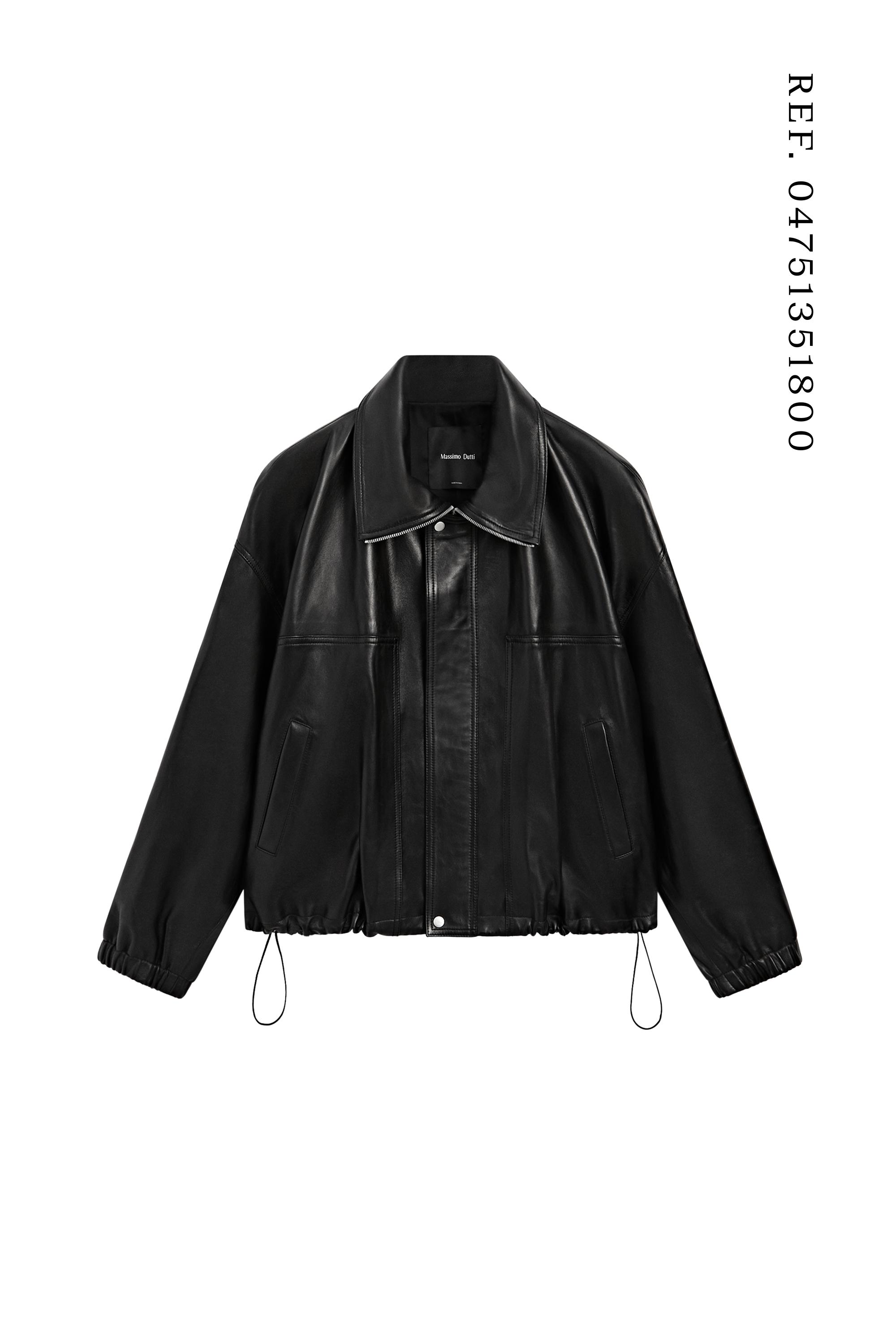 Nappa leather bomber jacket · Black · Leatherâ Outerwear | Massimo