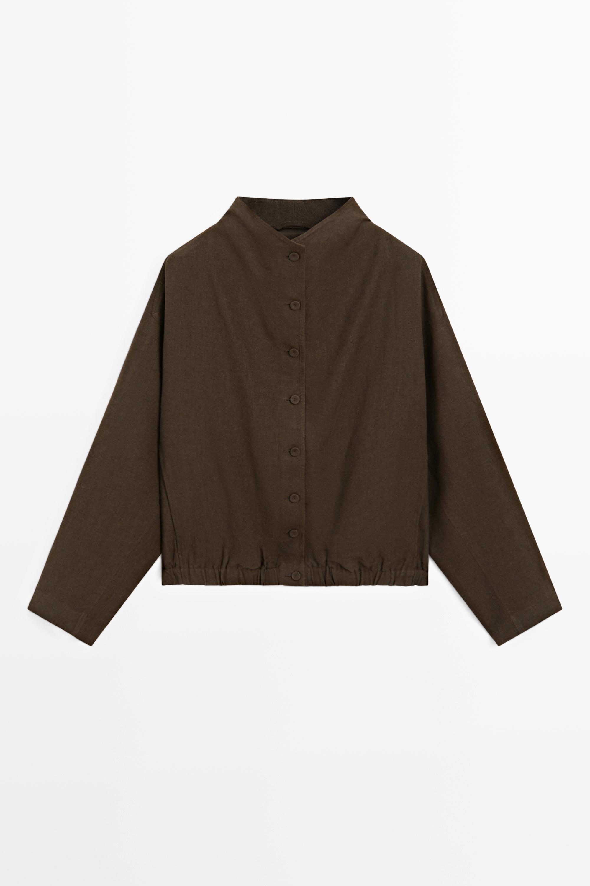 100% linen bomber jacket