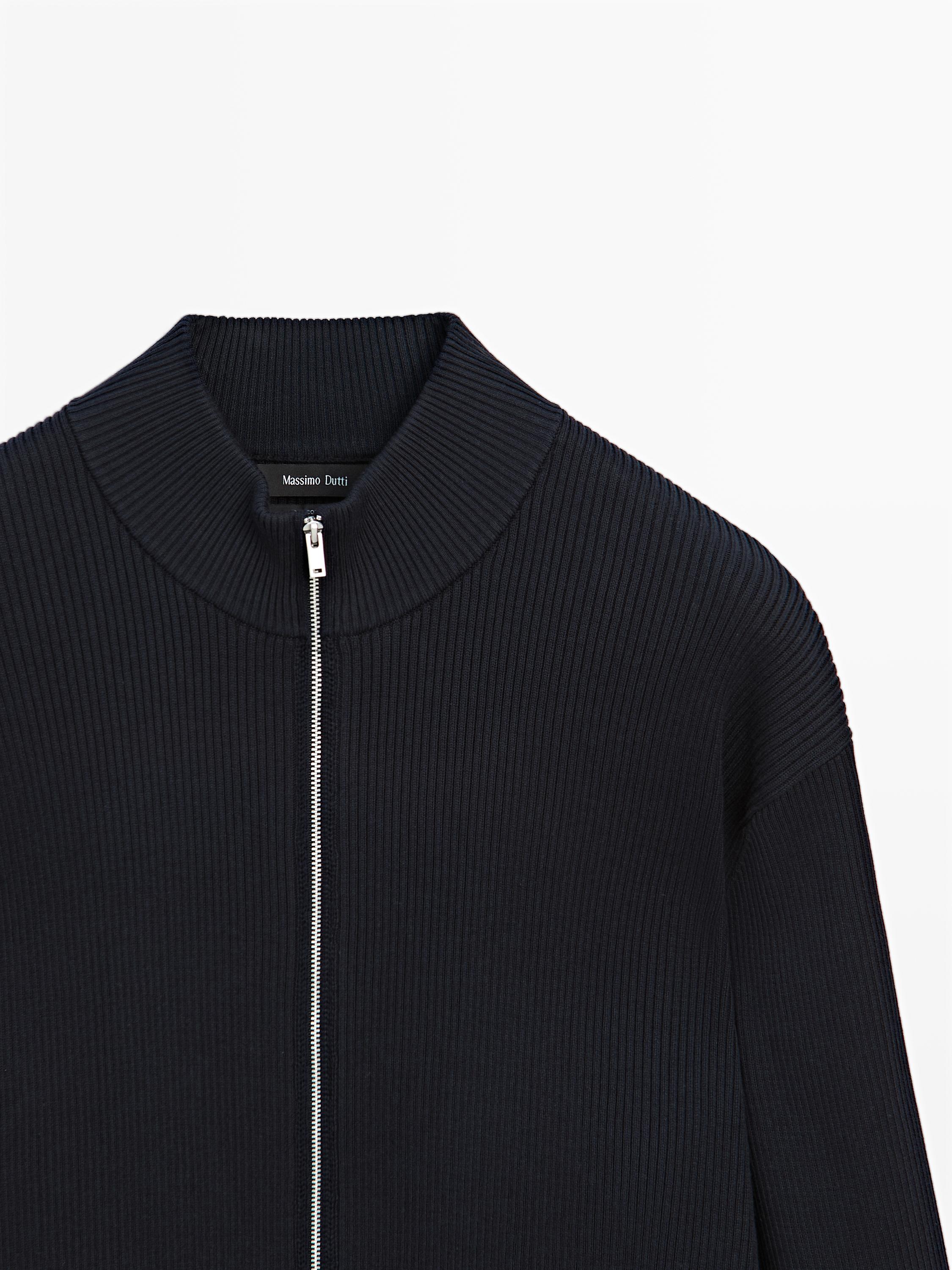 100% cotton zip cardigan