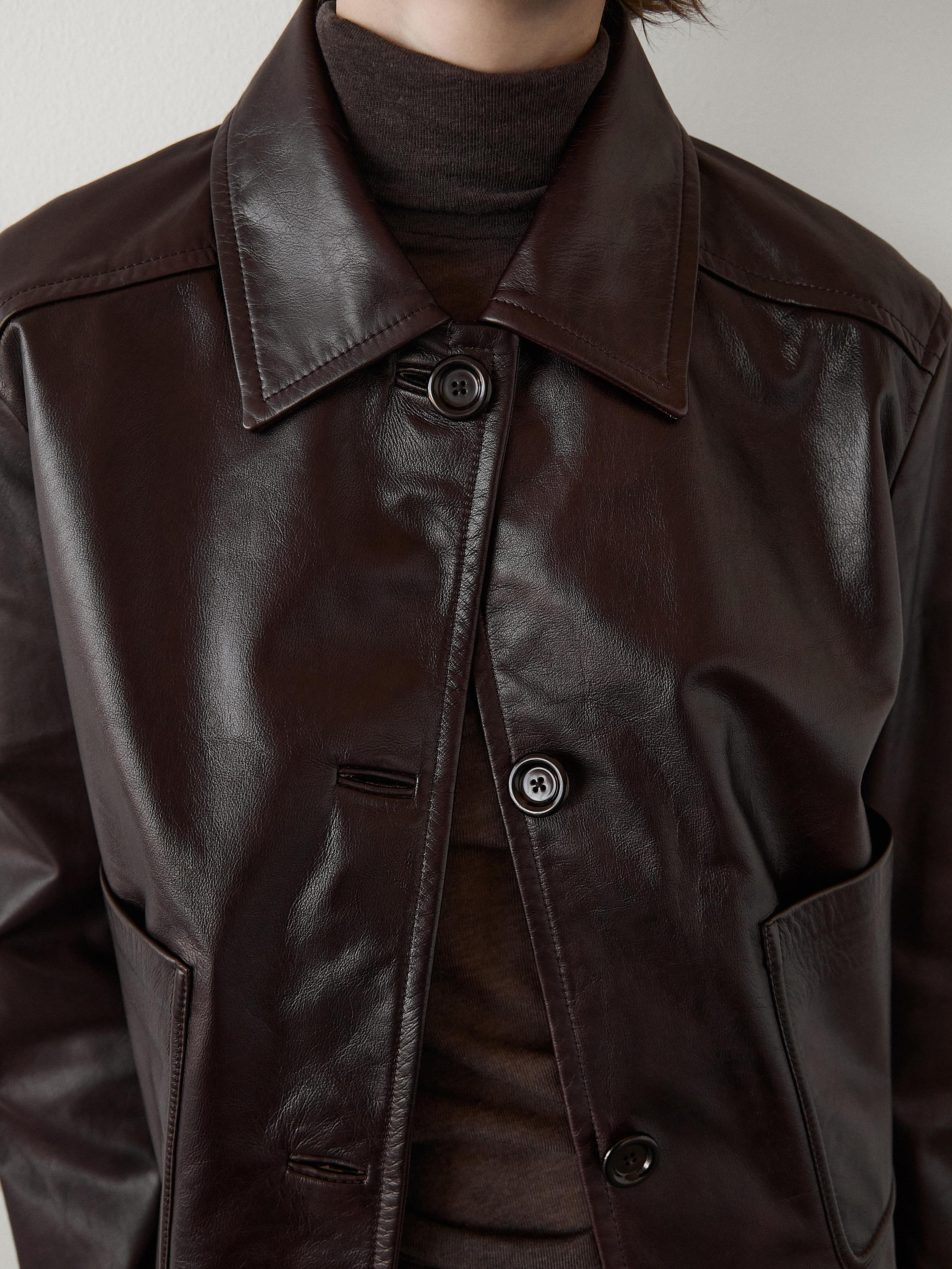 Nappa leather jacket with pockets · Maroon · Skirts | Massimo Dutti