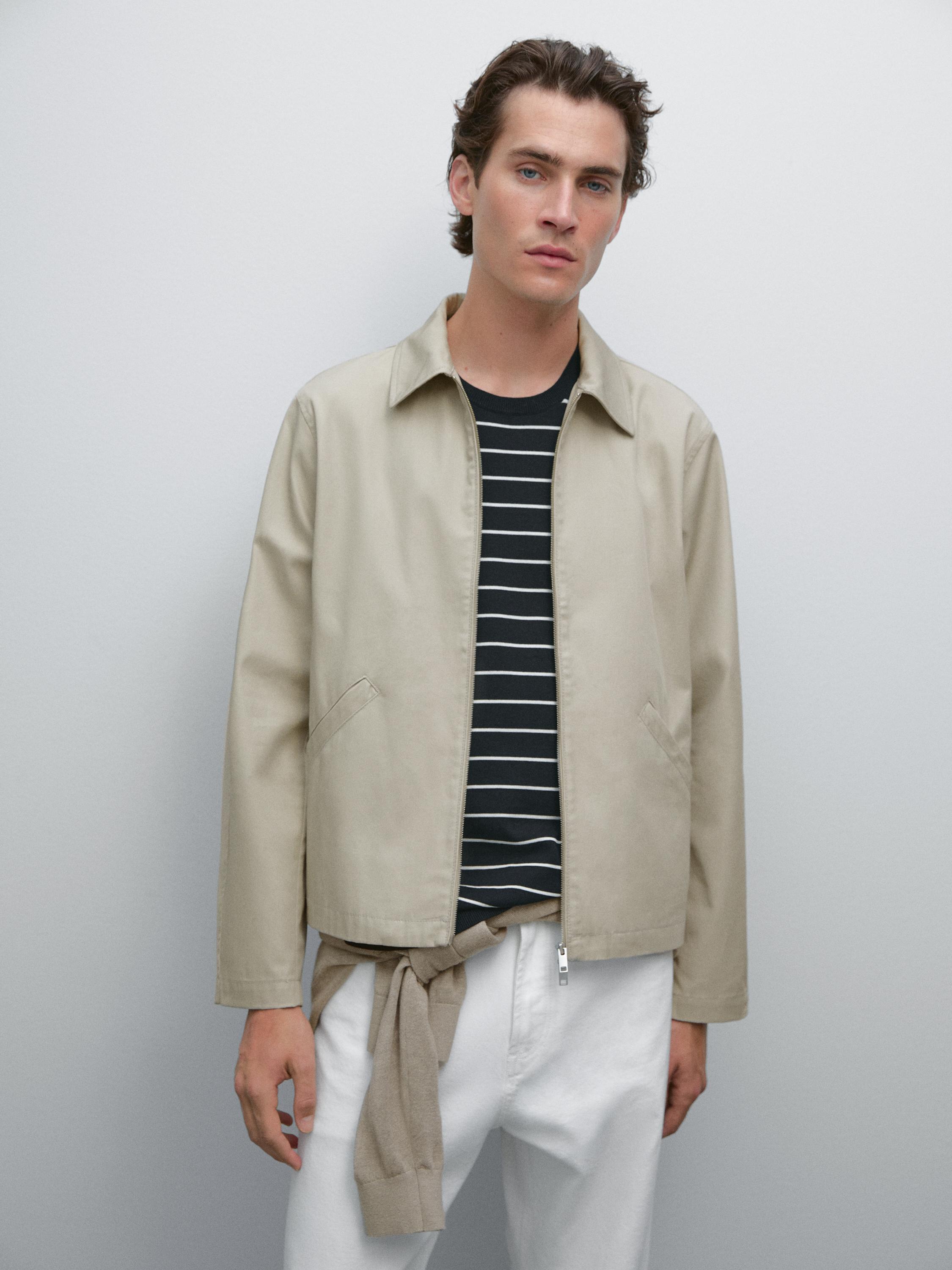 Short 100% cotton water-repellent jacket