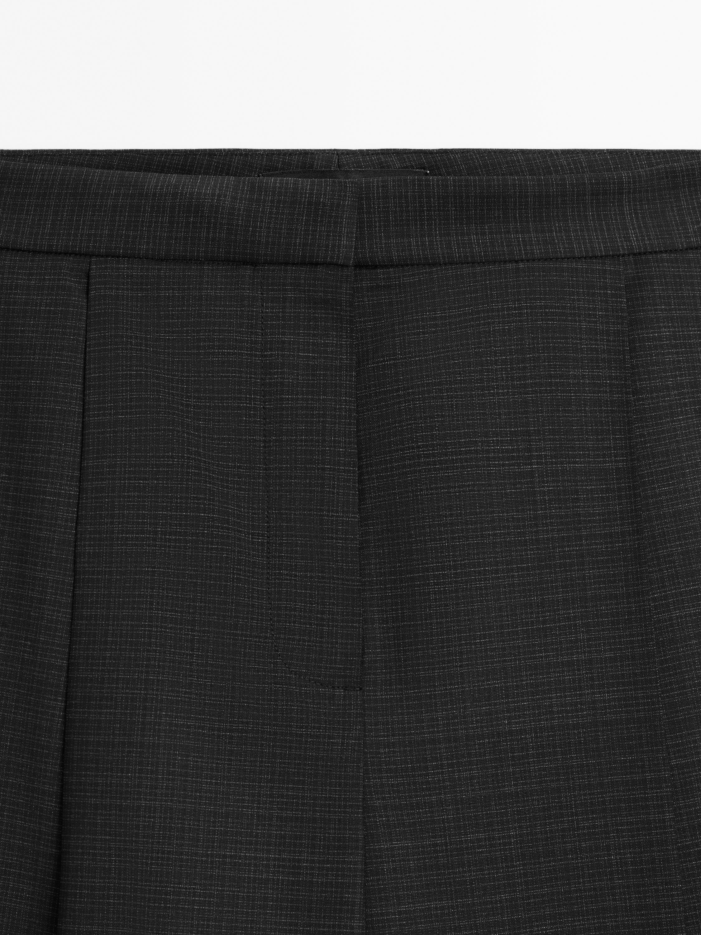 Wool blend darted trousers