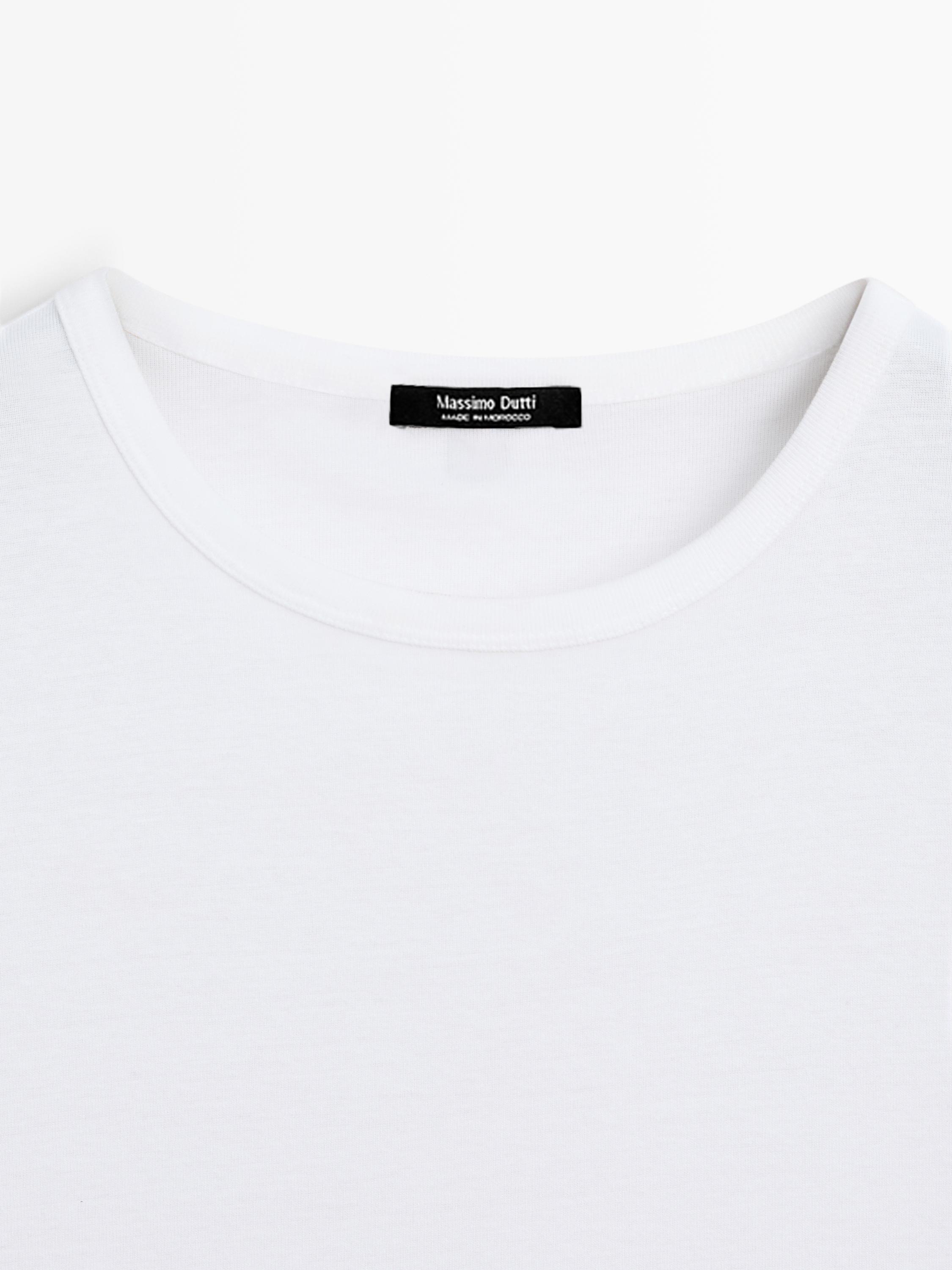 100% mercerised cotton short sleeve T-shirt — WHITE