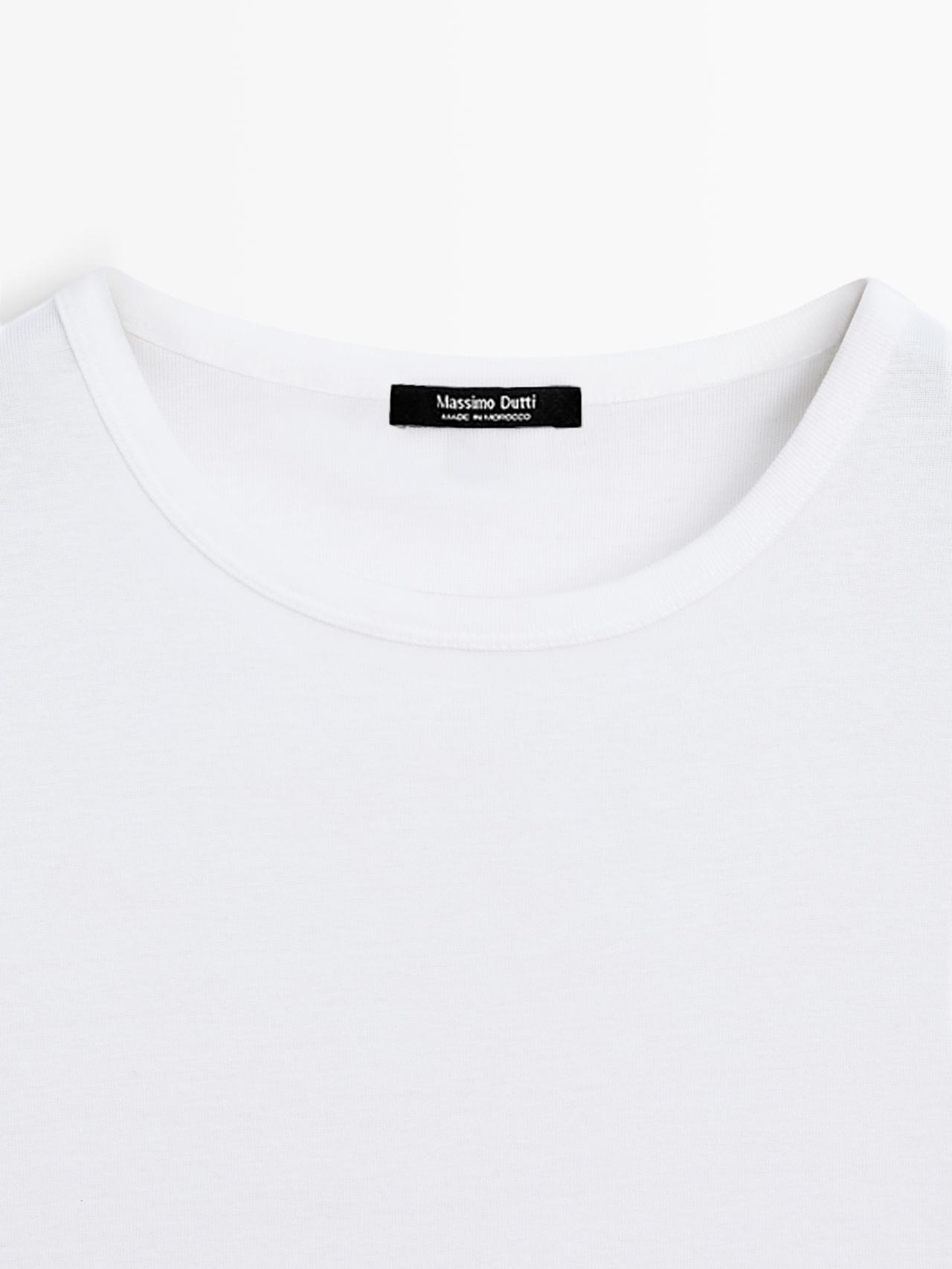 100% mercerised cotton short sleeve T-shirt — WHITE
