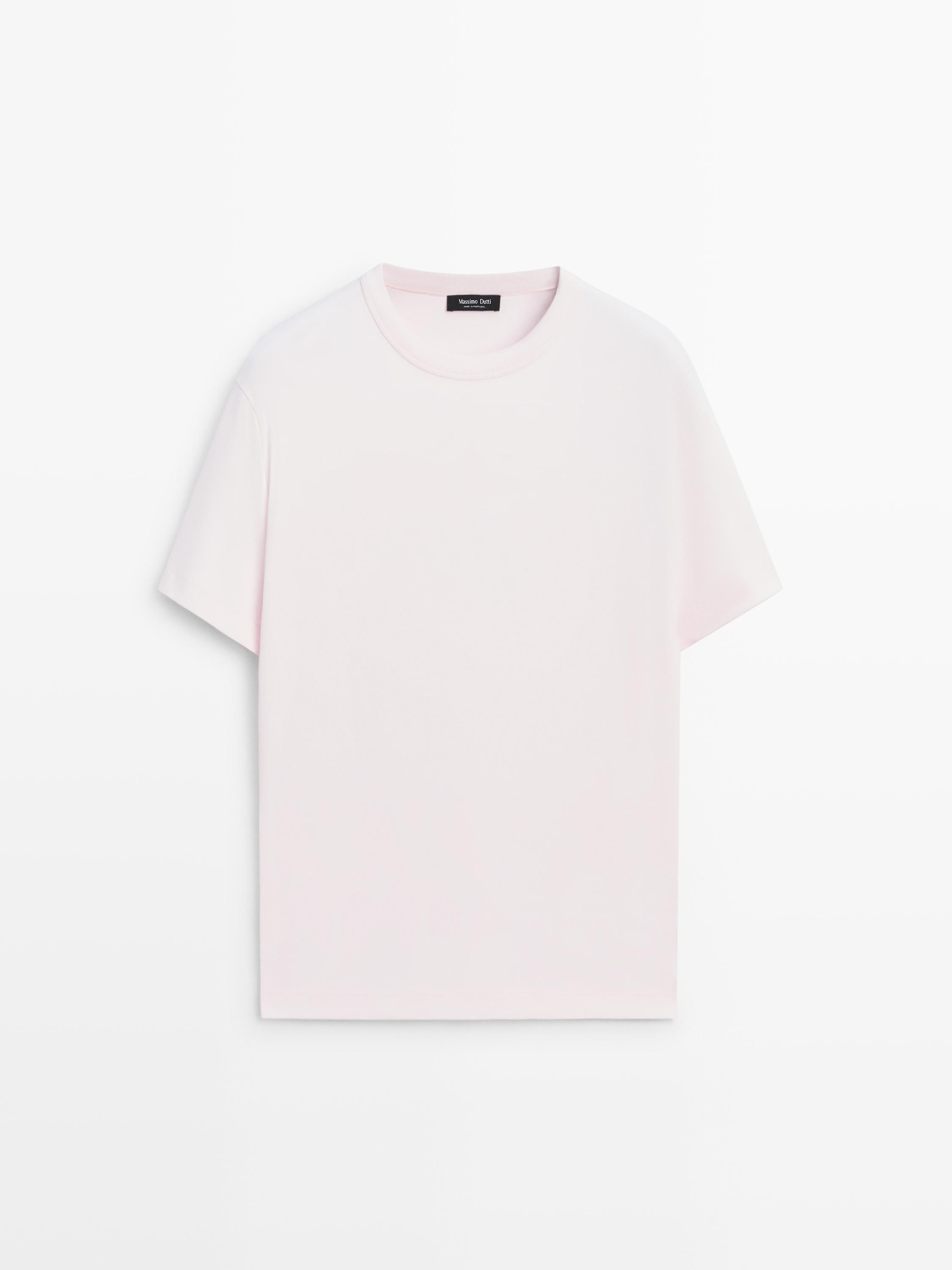 100% cotton short-sleeve T-shirt — PINK MARL