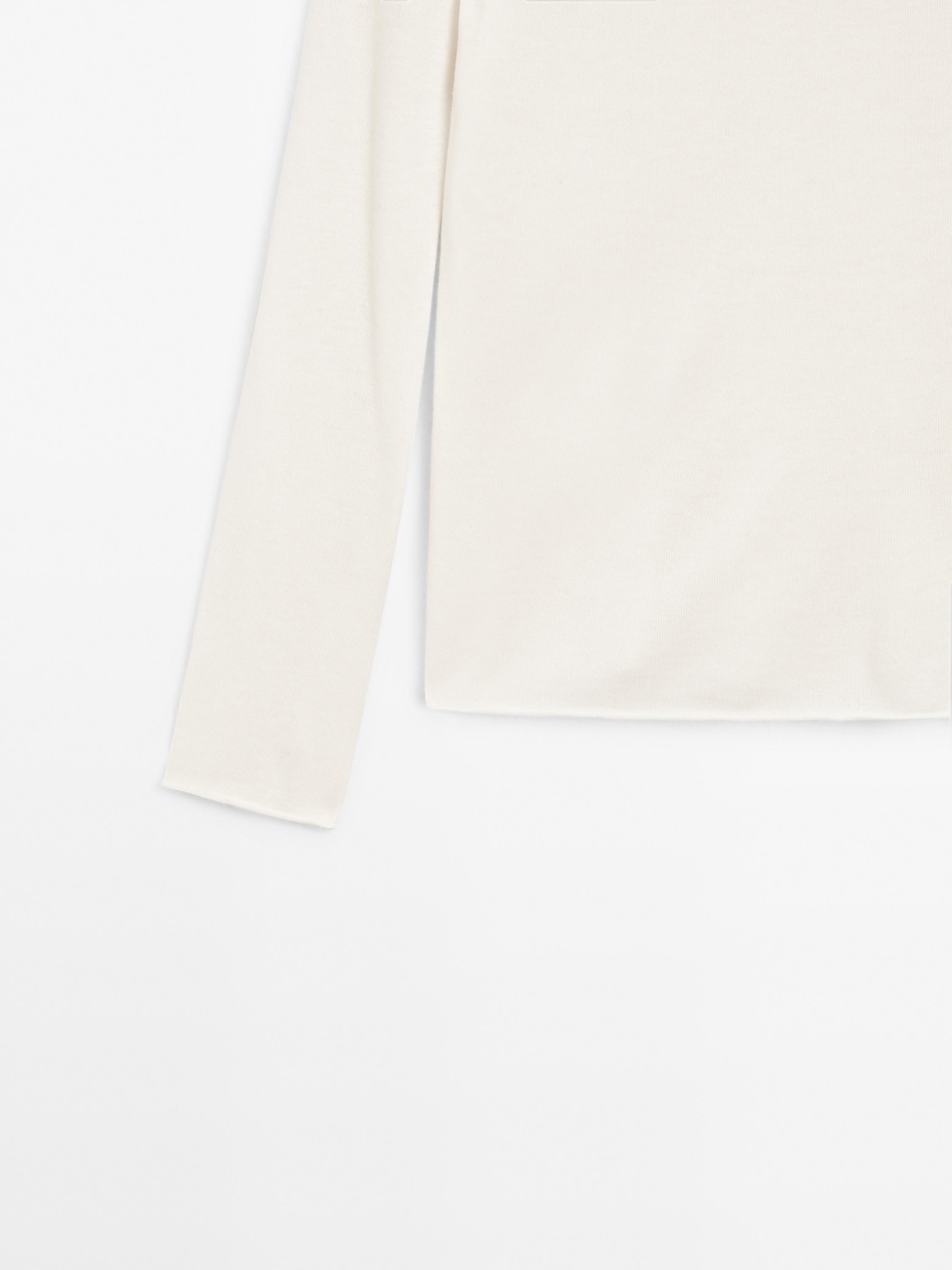 Wool blend boat neck sweater