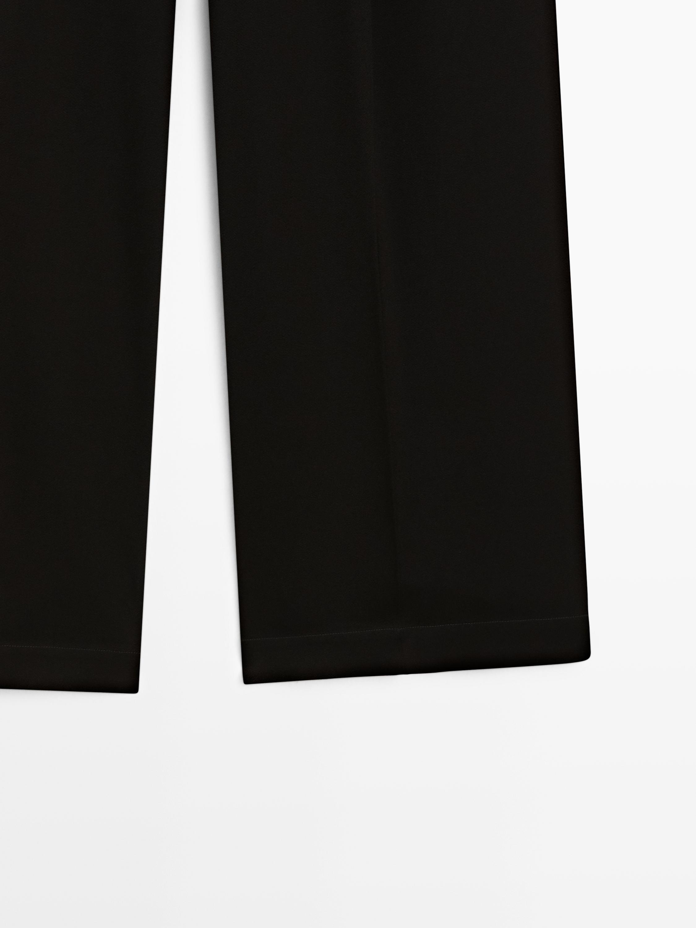Flowing wide-leg trousers - STUDIO — BLACK