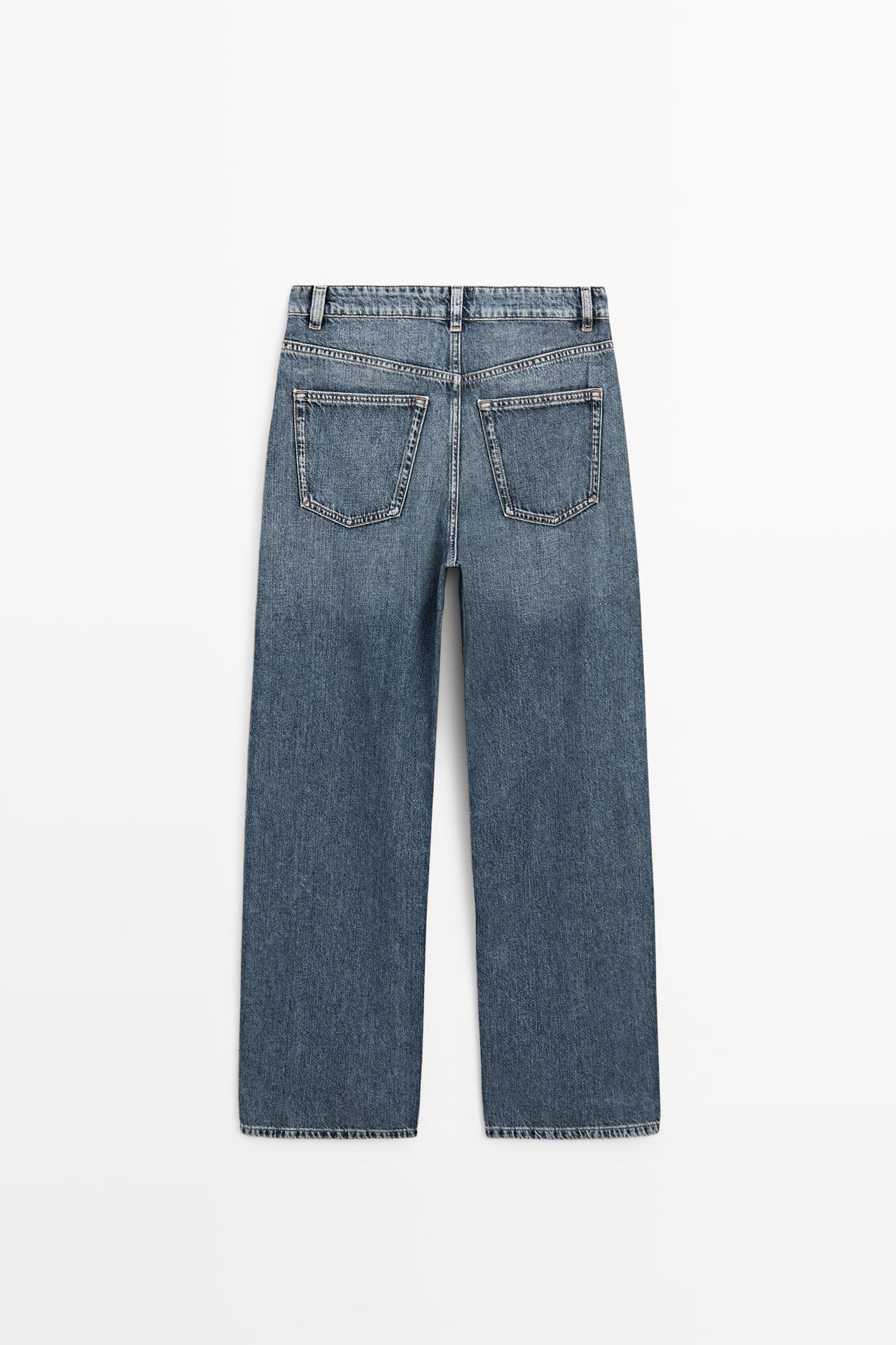 Mid-waist barrel fit jeans — MEDIUM BLUE