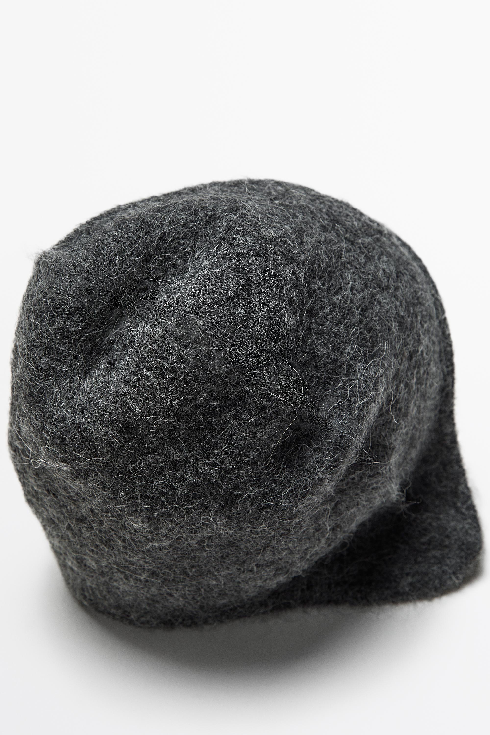 Alpaca-blend knit beanie — GREY